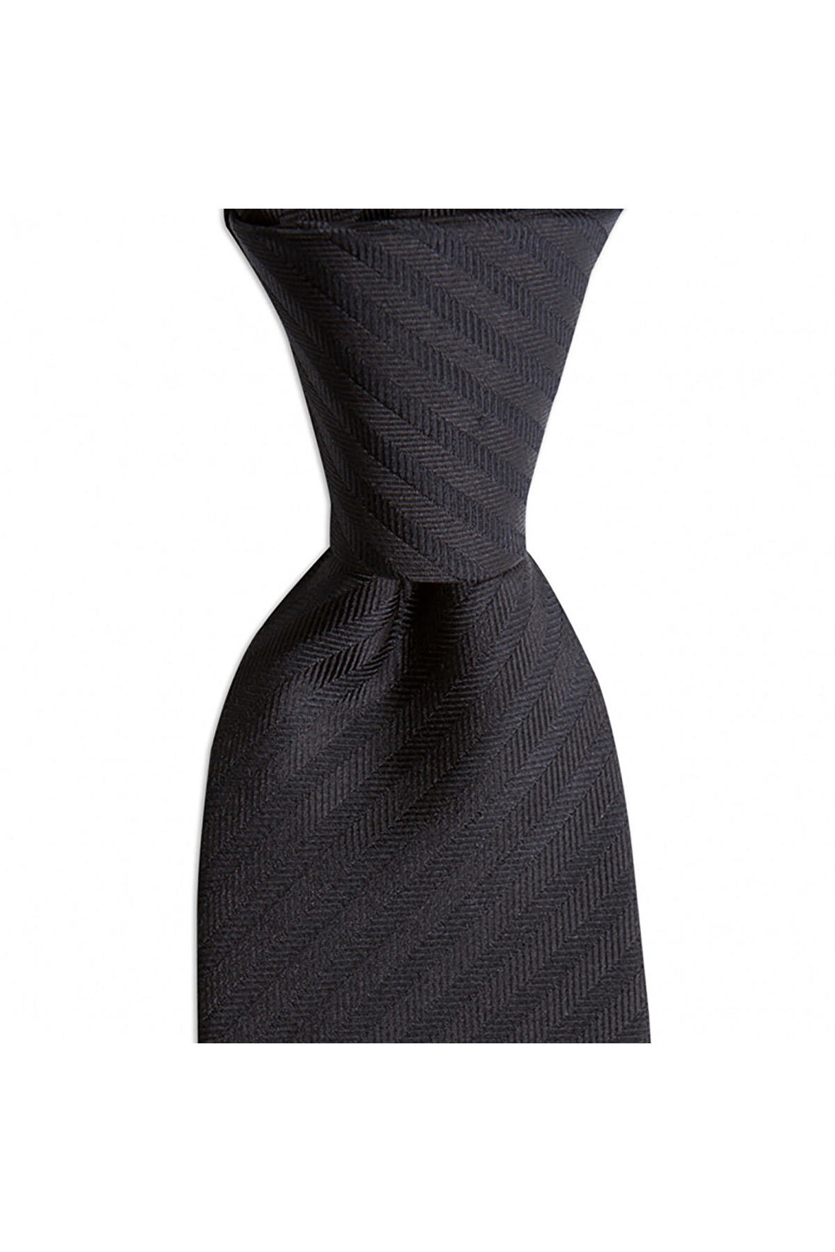 Siyah renkli 7,5 cm genişliğinde ipek kravat