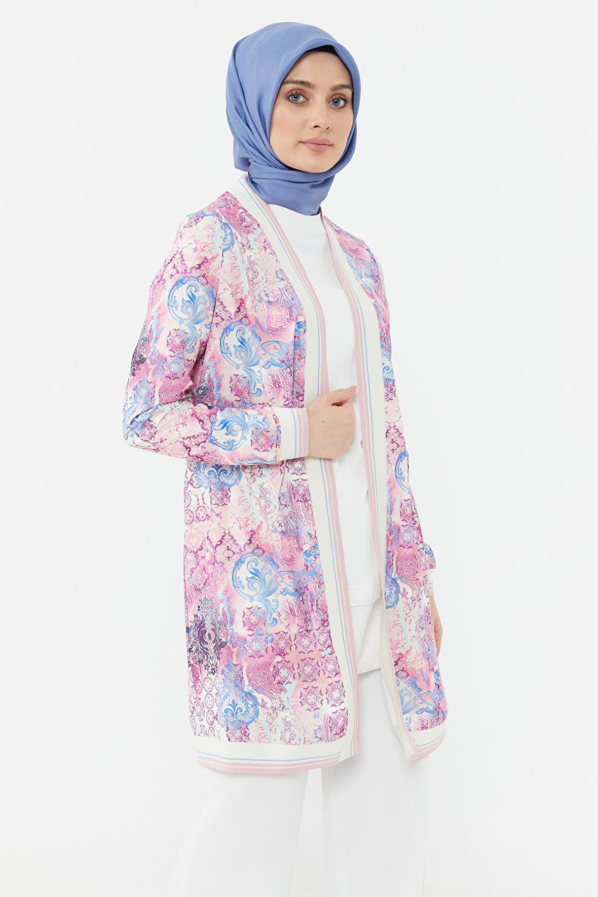 SETRMS PEMBE Ribanalı Desenli Kimono Kap 2423123