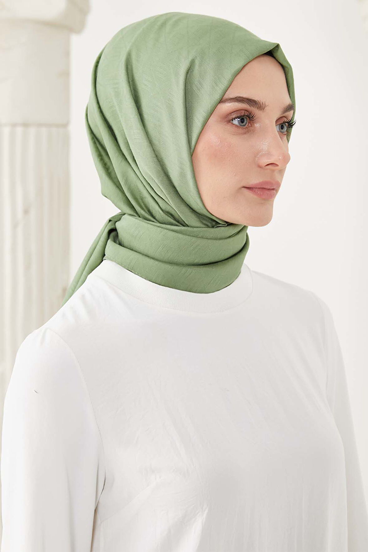 SETRMS AÇIK YEŞİL S Desen Modal İpek Şal 242906218