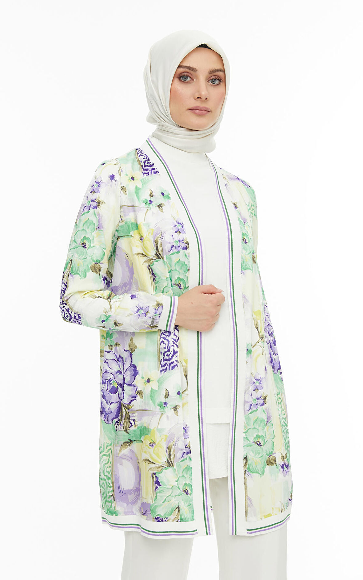 SETRMS MOR Ribana Desenli Kimono Kap 2423202