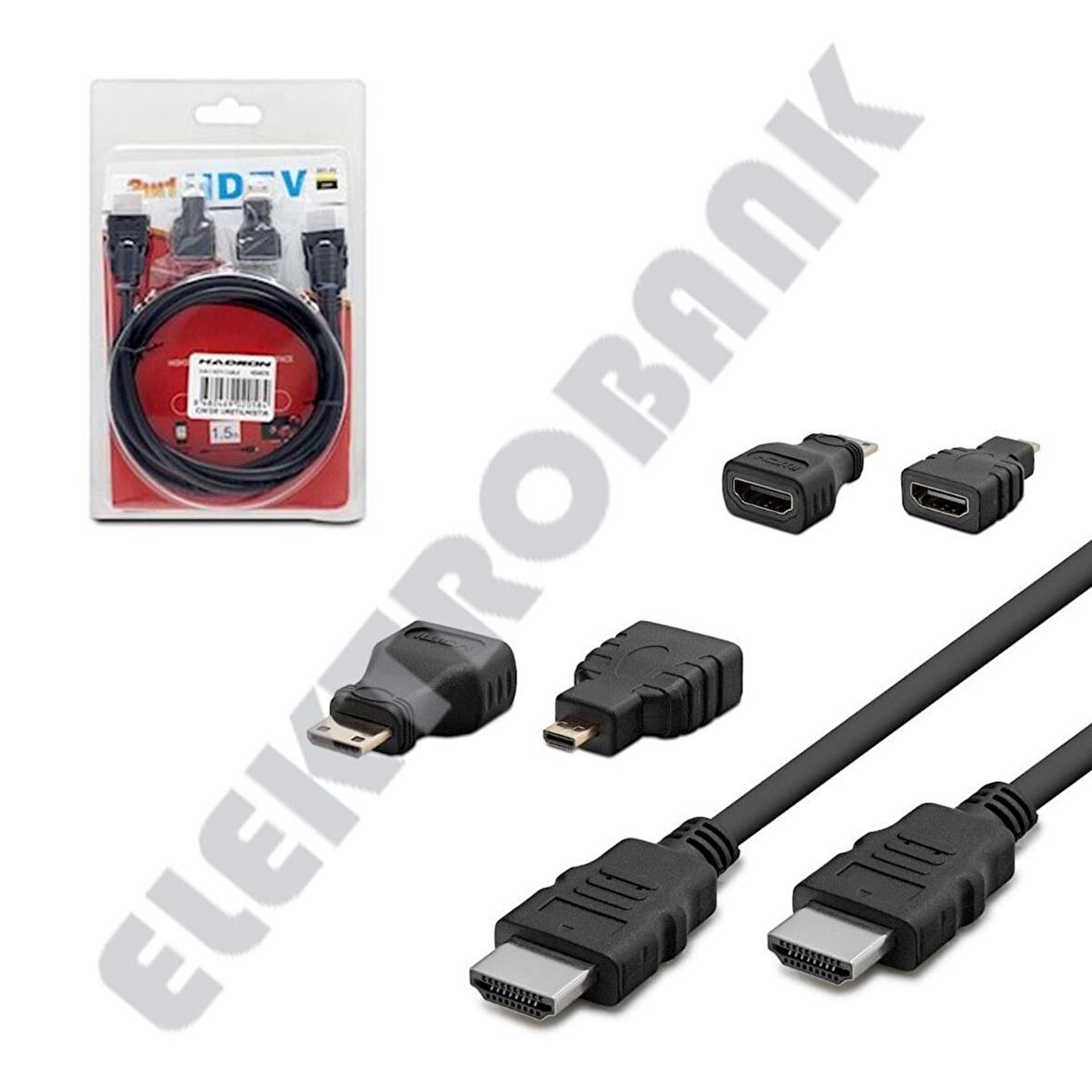 HDMI KABLO MİNİ MICRO SET 3 IN 1 1.4V 1.5MT HADRON HD-4576