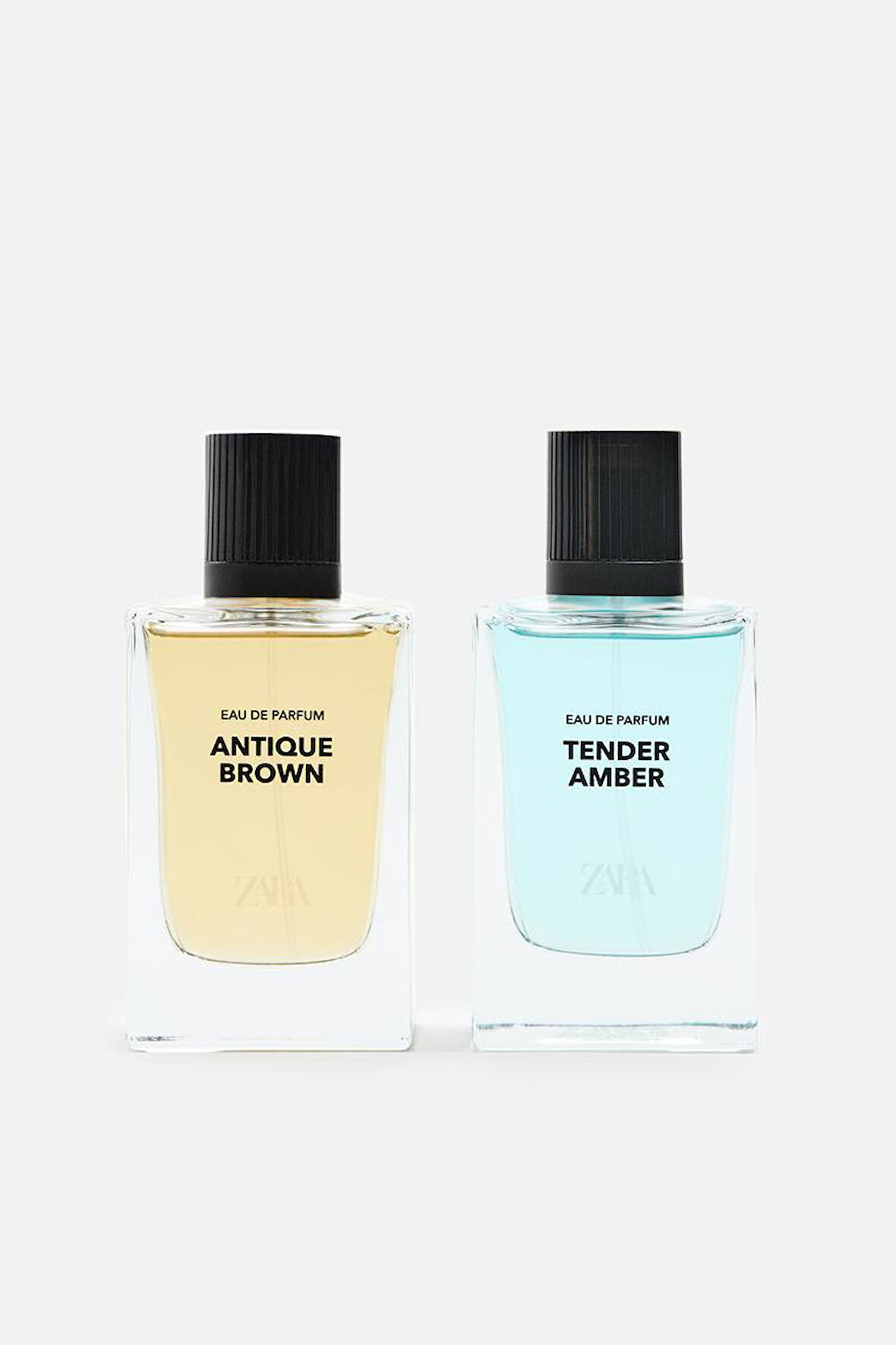 ZARA TENDER AMBER EAU DE PARFUM + ZARA ANTIQUE BROWN EAU DE PARFUM 2 X100 ML