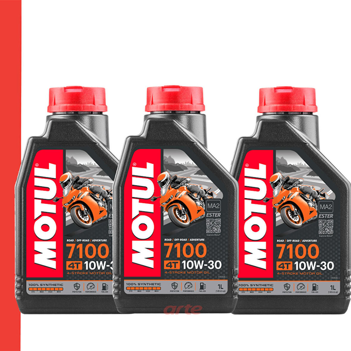 Motul Motosiklet Motor Yağı 7100 10W 30 4T 1 L - Performanslı ve Yüksek Kaliteli Yağ 3 Adet