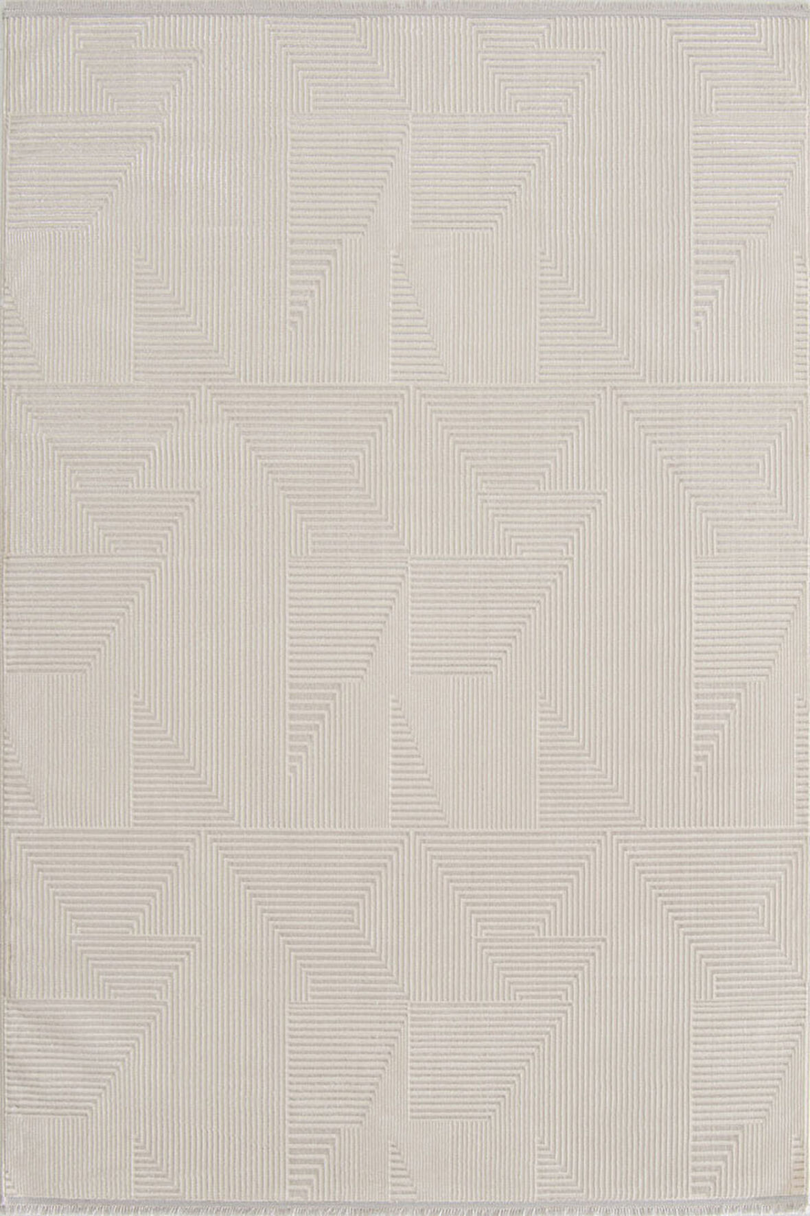 Enti Halı Lune Koleksiyonu Saçaklı Halı 8703 Beyaz