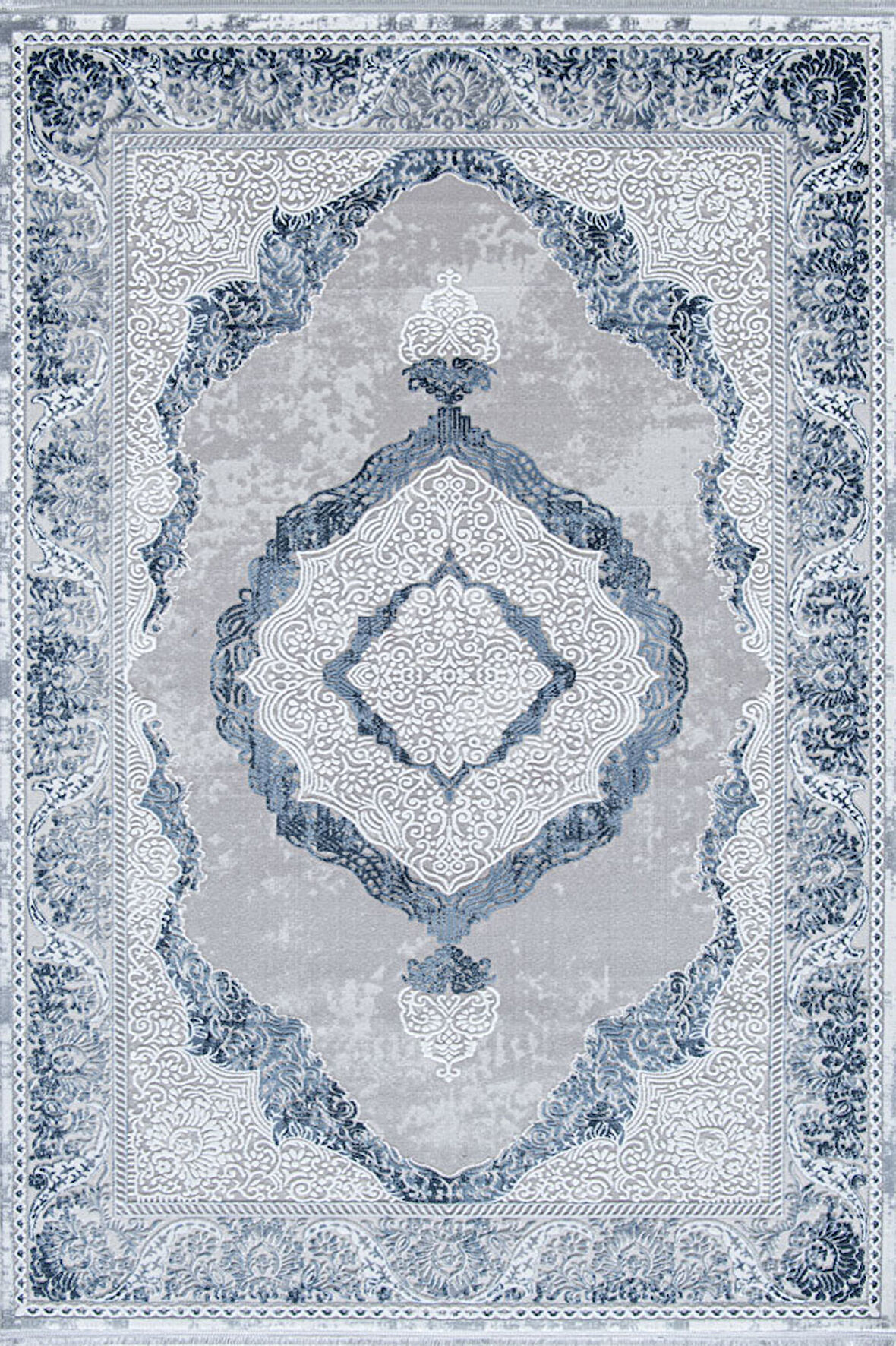 Enti Halı Miras Koleksiyonu Akrilik Saçaklı Halı 6801 Gri-Mavi