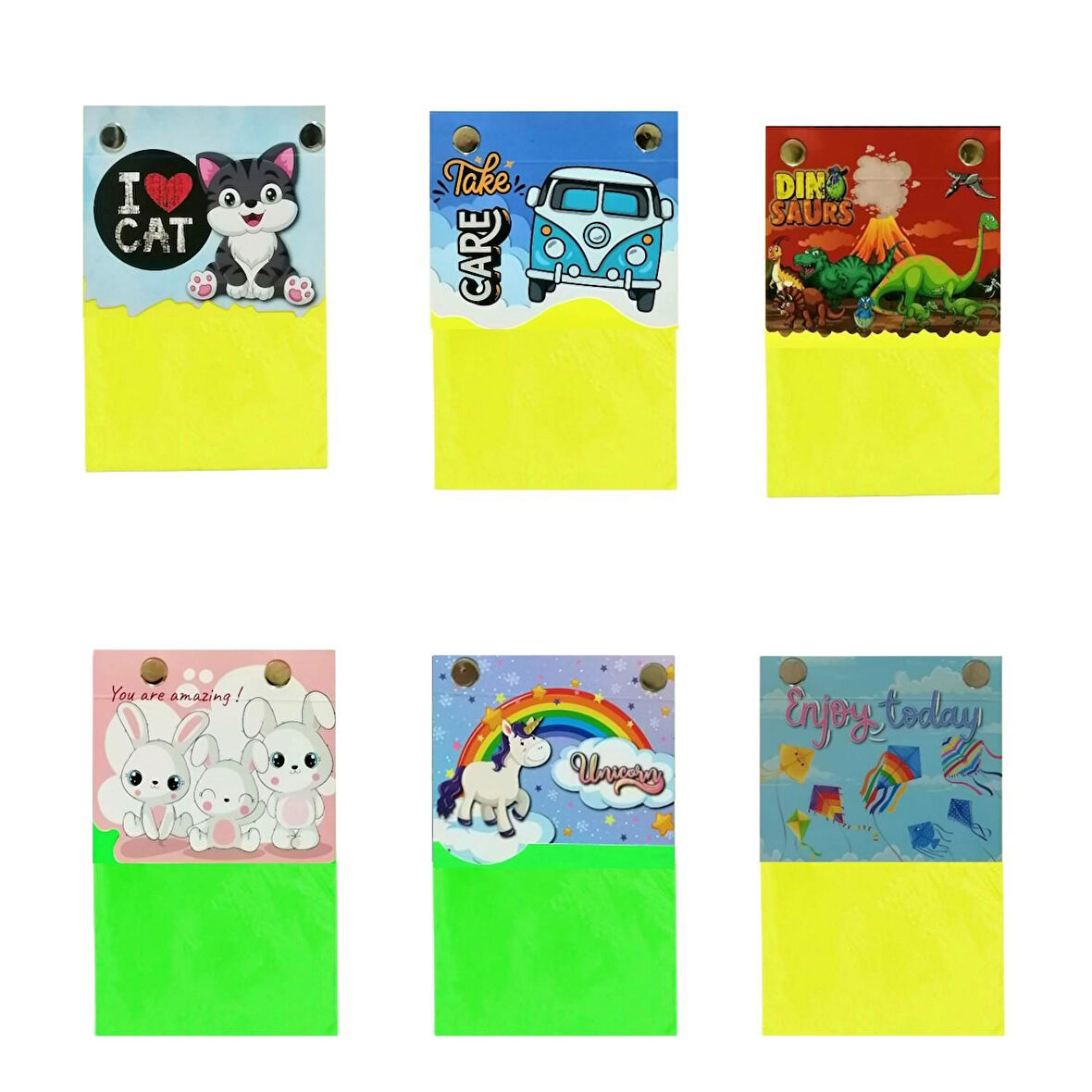 NotYaz A6 Gökkuşağı Bloknot 80 Yapışkan Yaprak Desenli