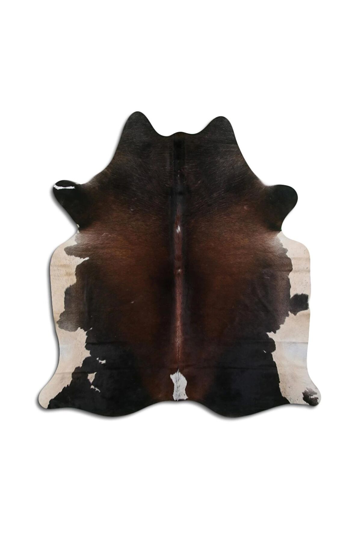 Hakiki Deri Dana Postu Kahve Beyaz 200 x 210 cm