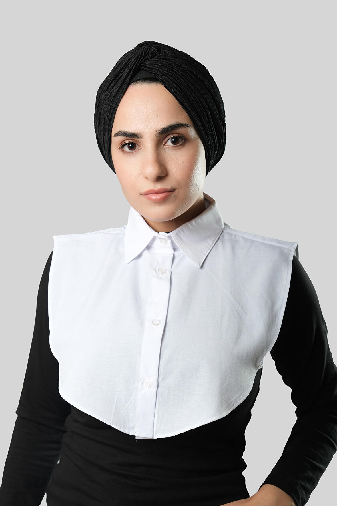 Beyaz Gömlek Yakalı Boyunluk Terikoton Düz 1015_42