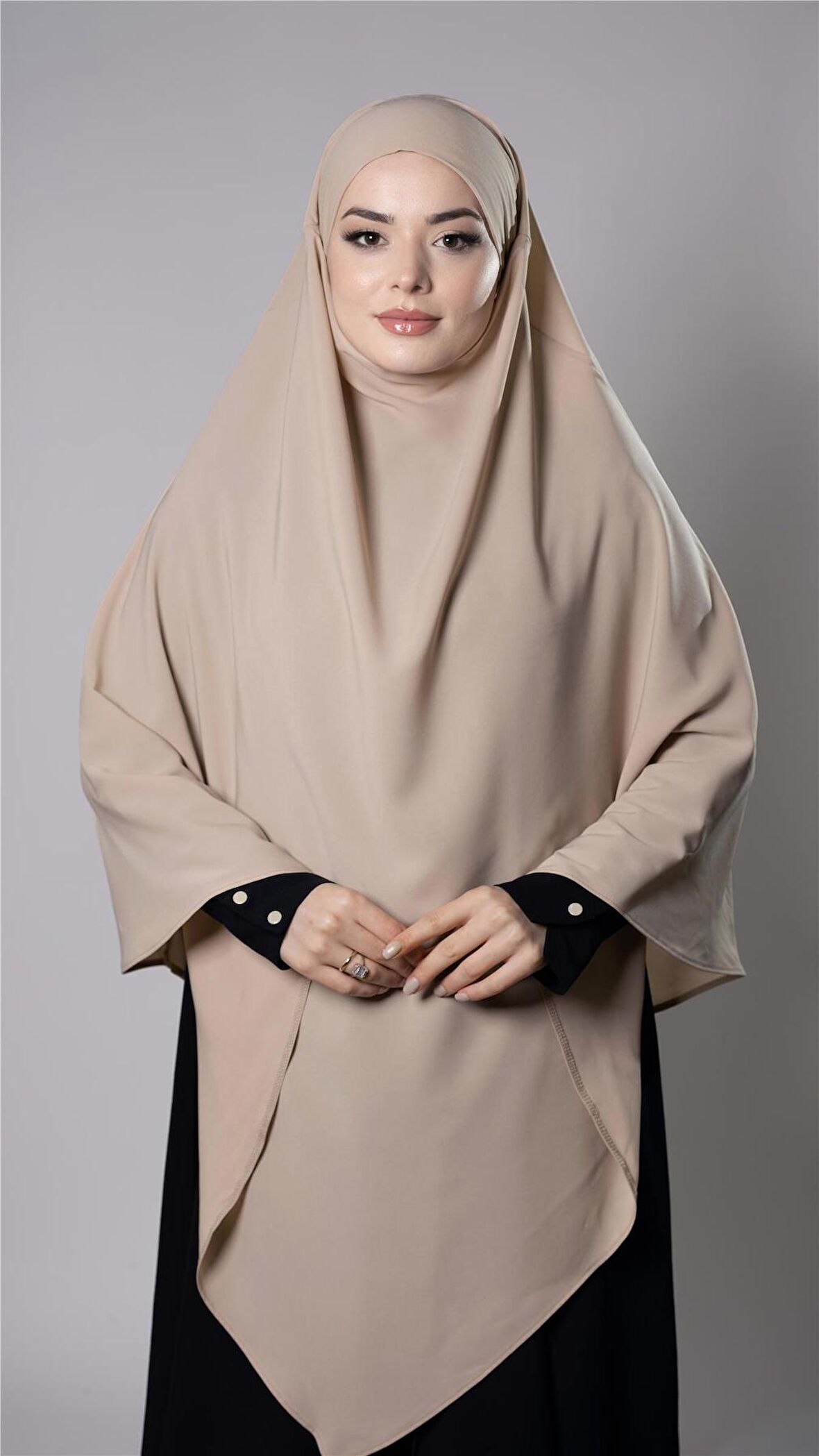 Sütlü Kahve Pratik Hazır Geçmeli Tesettür Eşarp Medine İpeği Bağcıklı Sufle Hijab 2301_26