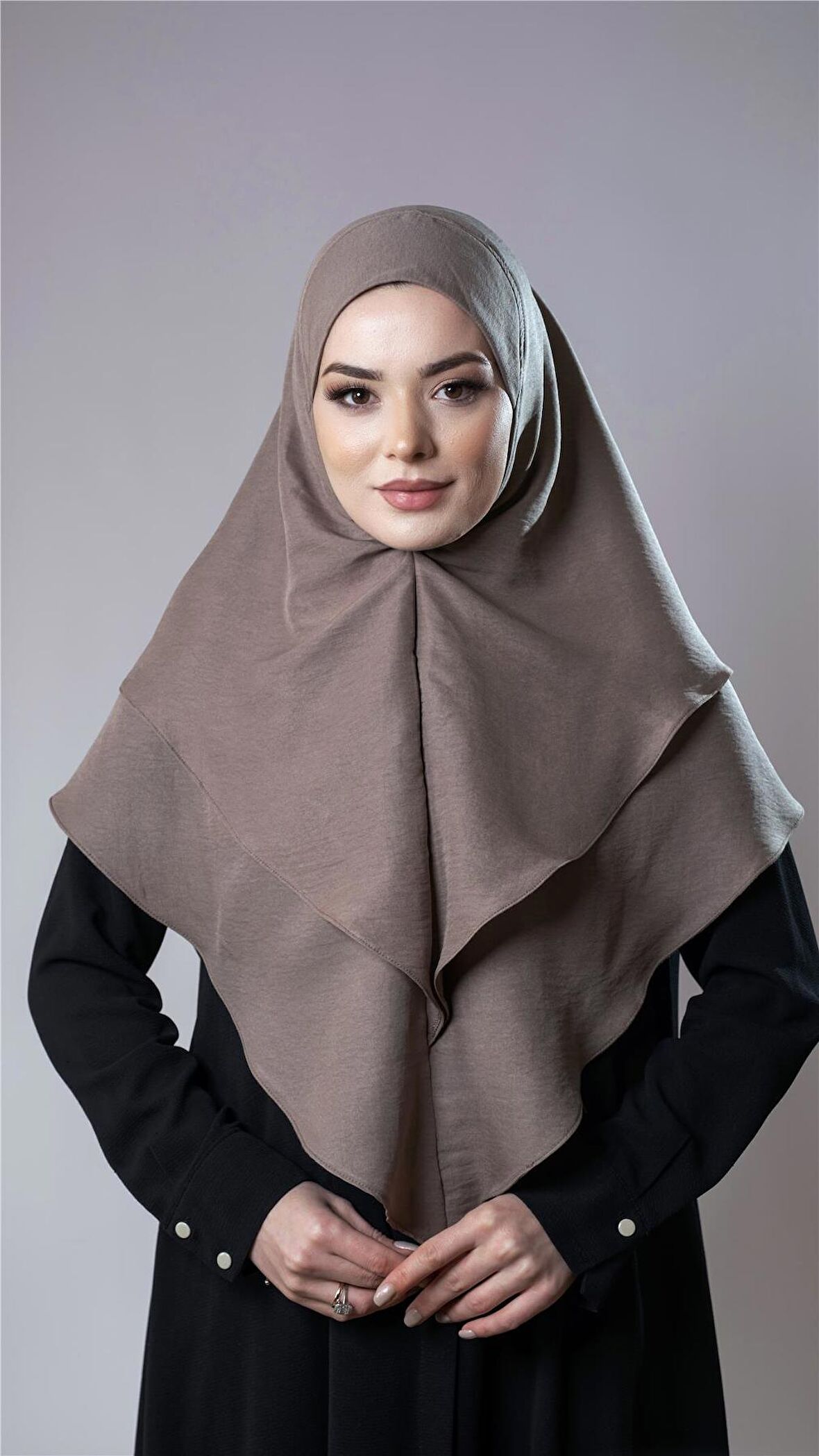 Vizon Pratik Hazır Geçmeli Tesettür Eşarp Pamuk Caz Kumaş Çift Katlı Düz Hijab 2303_10