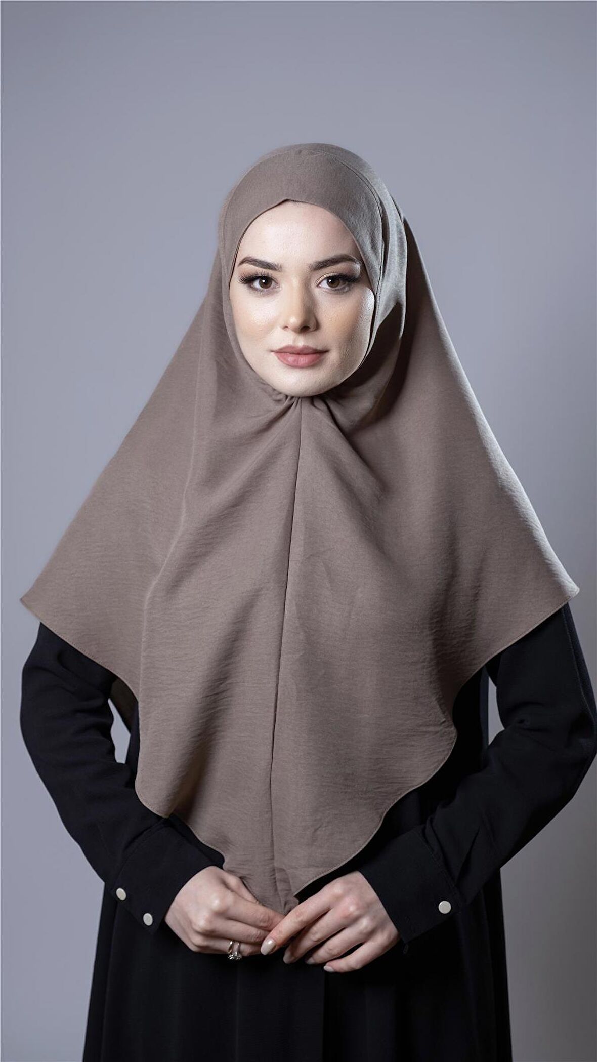 Vizon Pratik Hazır Geçmeli Tesettür Eşarp Pamuk Caz Kumaş Düz Hijab 2306_10