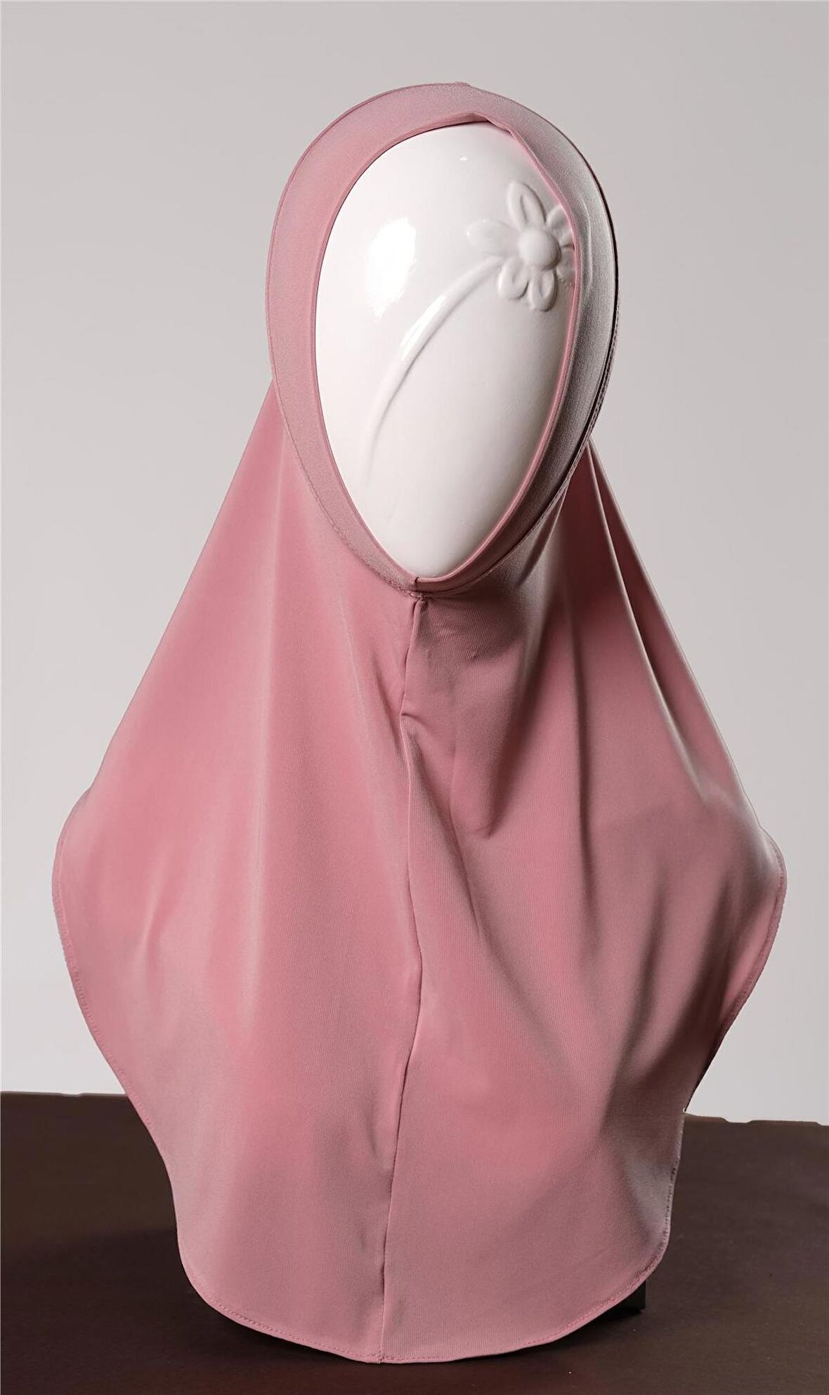 Pembe Pratik Hazır Geçmeli Genç Tesettür Bone Sandy Kumaş Düz Hijab 2312_04