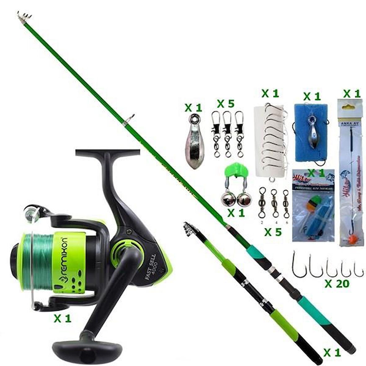 Remixon Fast Cell Speed 2.70 mt Olta Takımı 40 lı set Yeşil