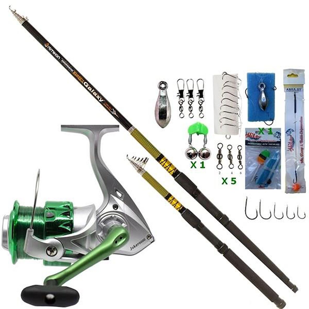 Remixon Galaxy 2.70 mt Joker 6000 Olta Takımı 40 lı set Green