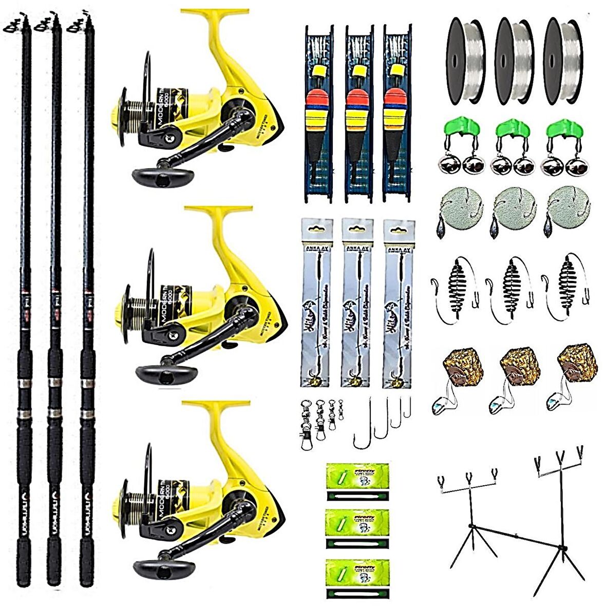 APACHE 3,90 MT MATT BLACK- NEW MODERN TİMES 6000 YELLOW 3'LÜ SET