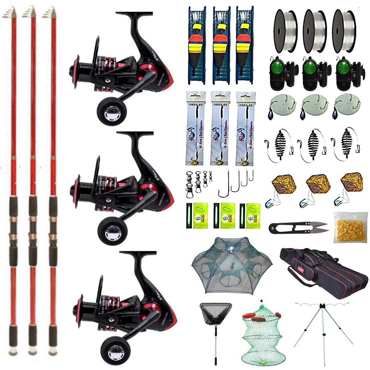 RED SNAKE 3,30 MT - ENERGY 6000 KIRMIZI 3'LÜ SET 