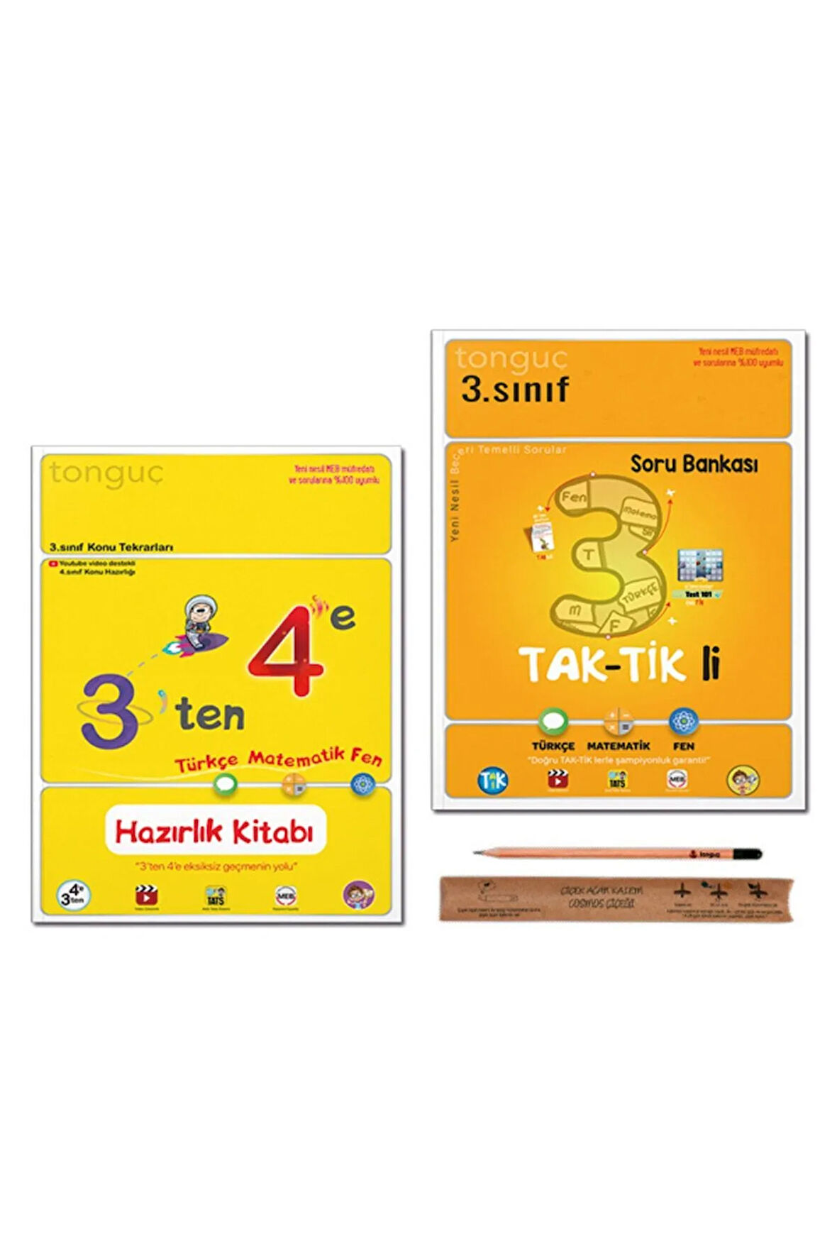4. Sınıf 3 Ten 4 E Hazırlık Tekrar Kitabı - 3. Sınıf Taktikli Soru Bankası Tüm Dersler Set 2 Kitap