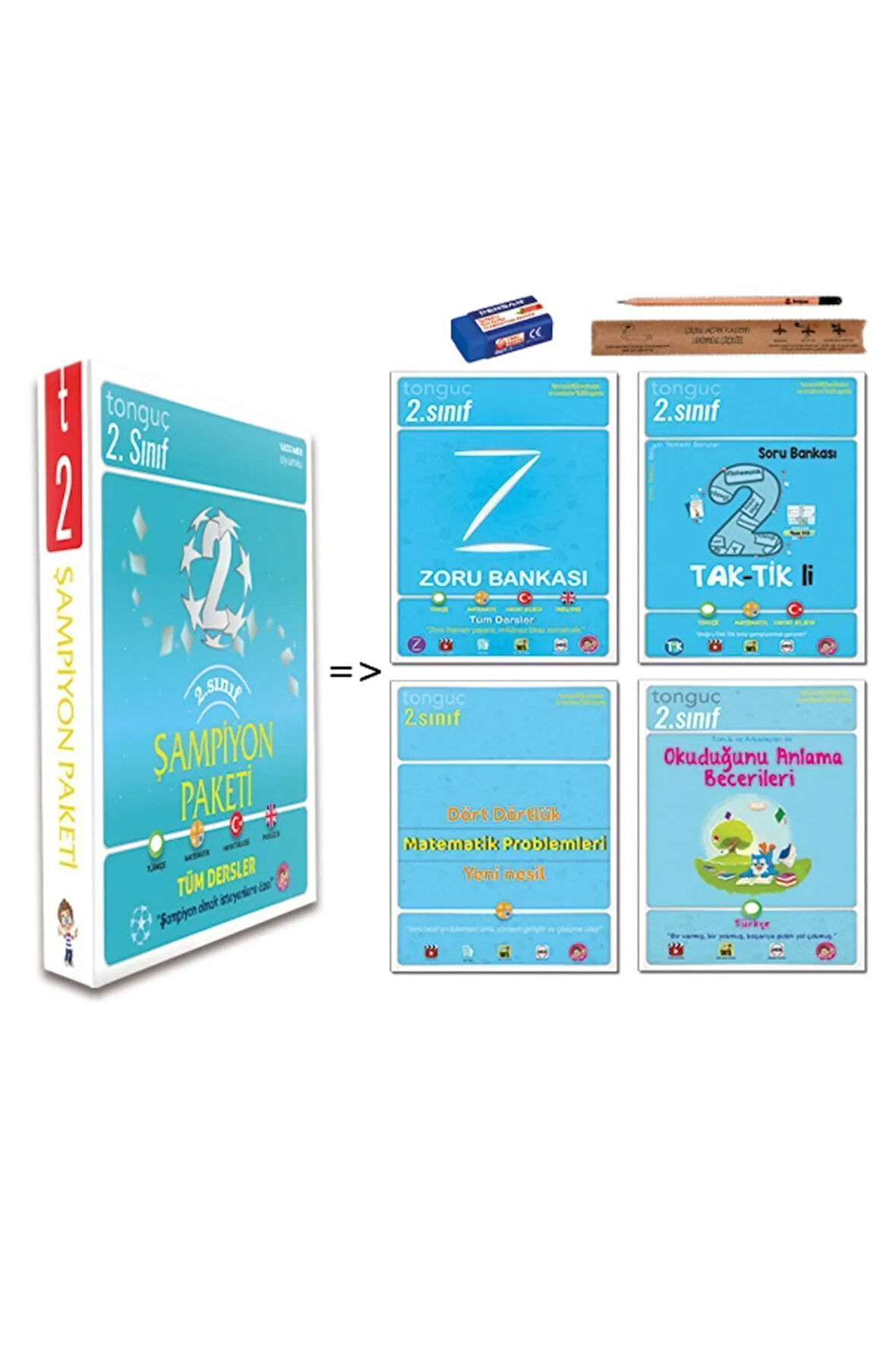 2. Sınıf Şampiyon Paketi Tüm Dersler Set - 4 Kitap