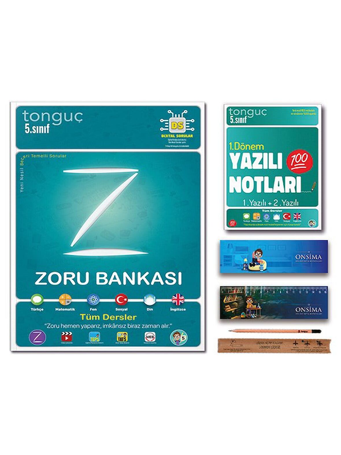 Tonguç Akademi 5. Sınıf Zoru Bankası Tüm Dersler - 1 Dönem Yazılı Notları Set 2 Kitap