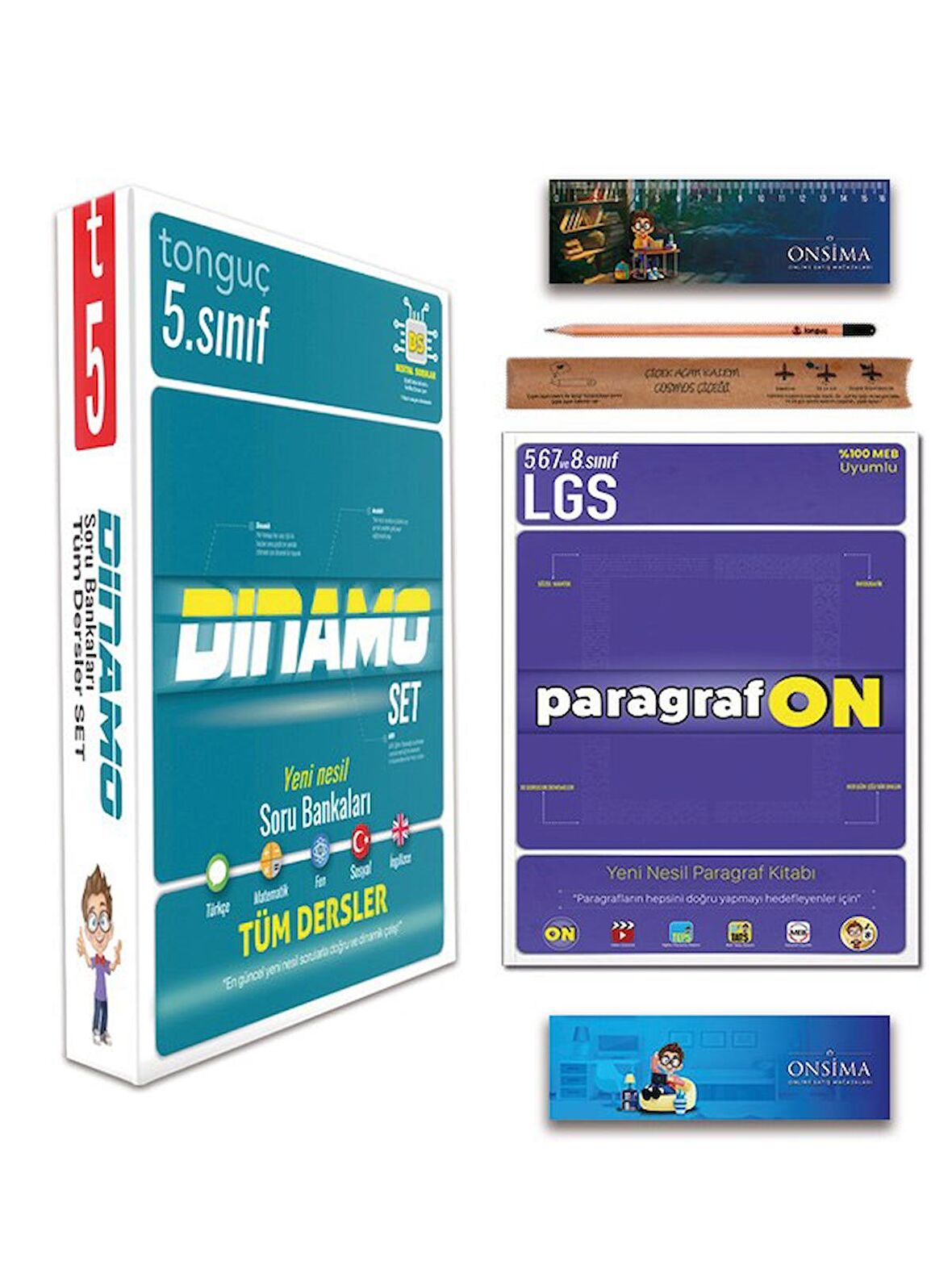 Tonguç Akademi 5. Sınıf Dinamo Soru Bankası Tüm Dersler - Paragrafon Set 6 Kitap