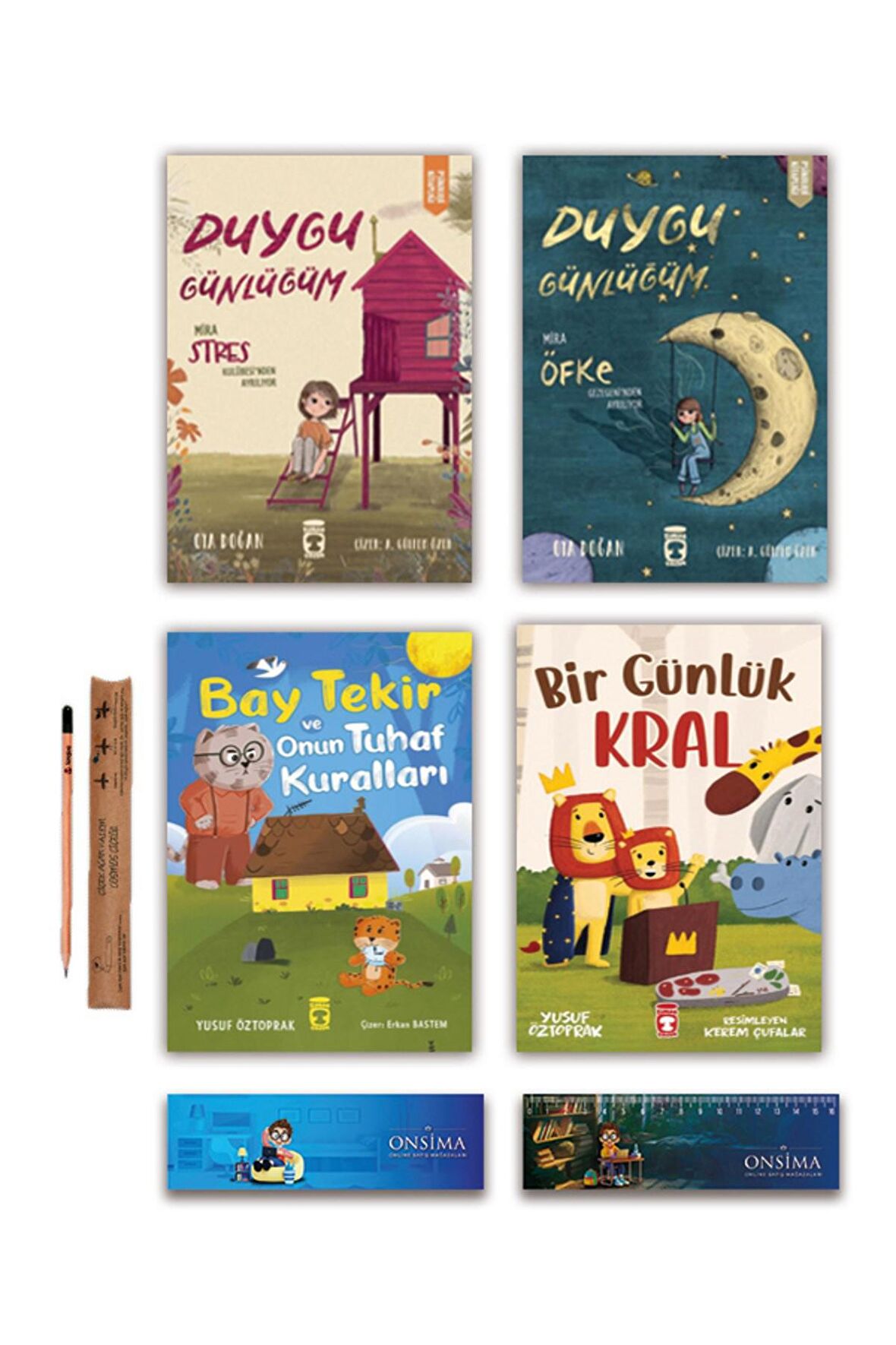 Timaş Çocuk Duygu Günlüğüm Mira - Bir Günlük Kral - Bay Tekir ve Onun Tuhaf Kuralları Set 4 Kitap