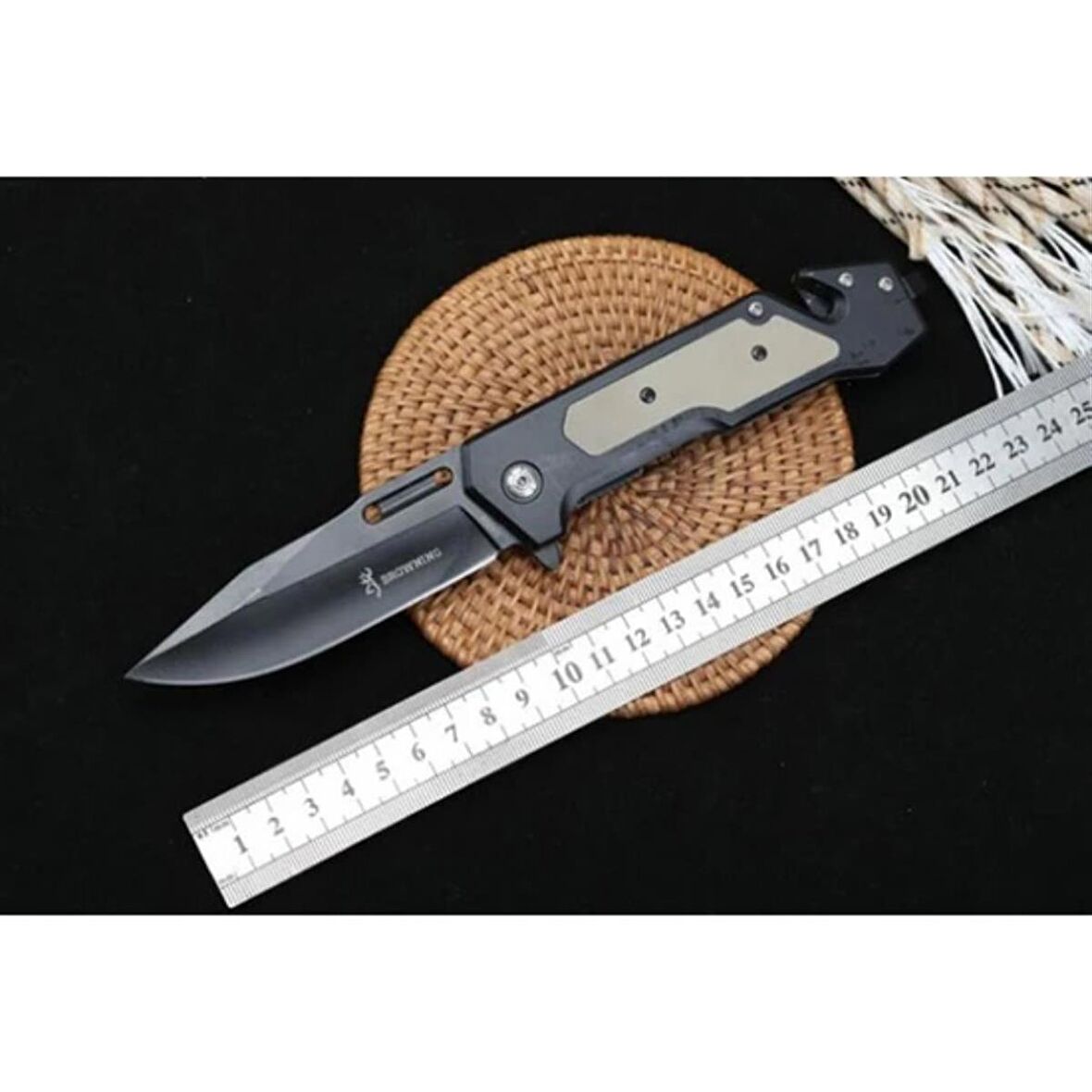Kişiye Özel Browning Serisi Çelik Yarı Otomatik Kamp Kurtarma Outdoor Bıçağı