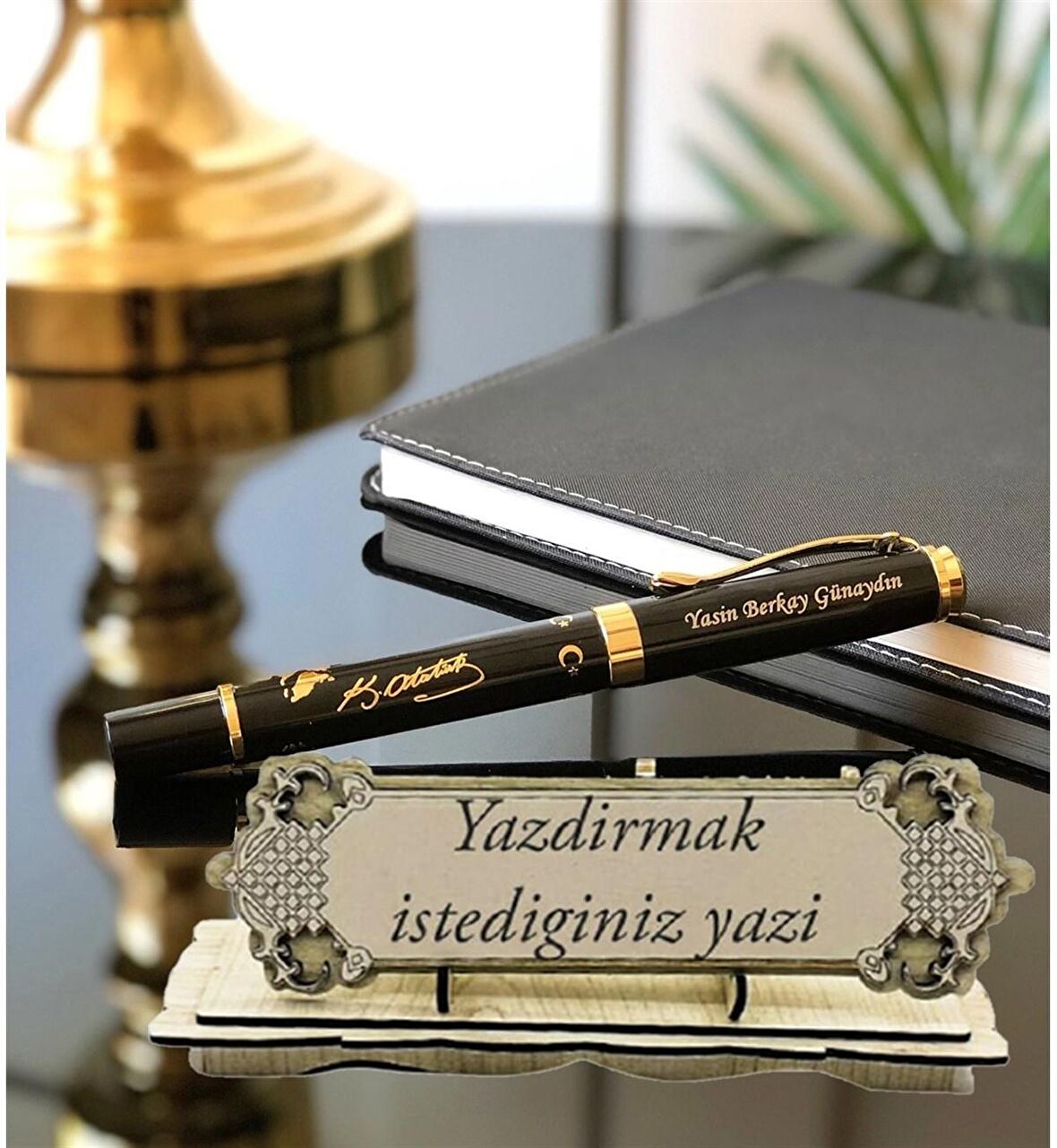Kişiye Özel Atatürk Siluet Ve Masa Üstü İsimlik