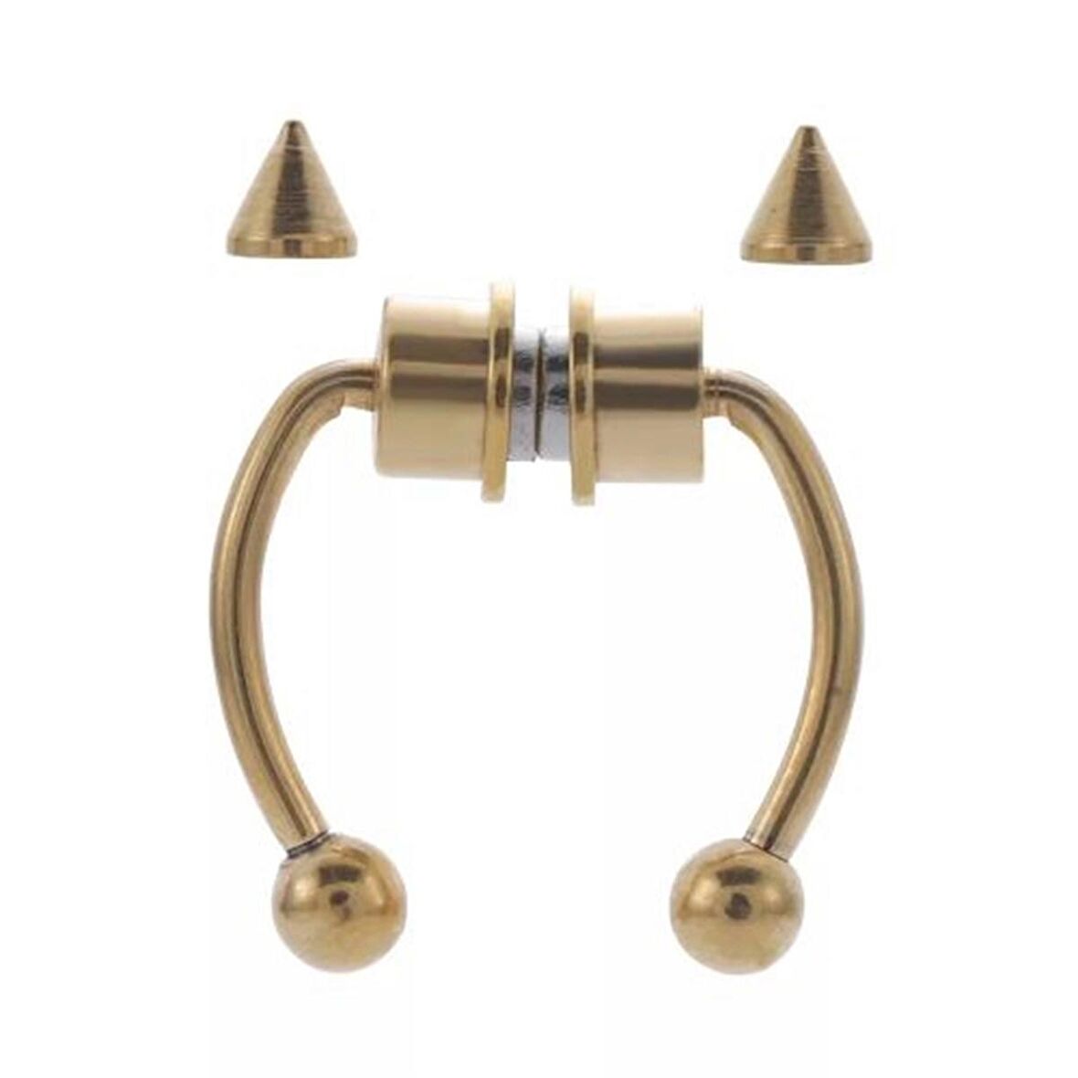 Unisex Mıknatıslı Fake Septum Piercing Gold