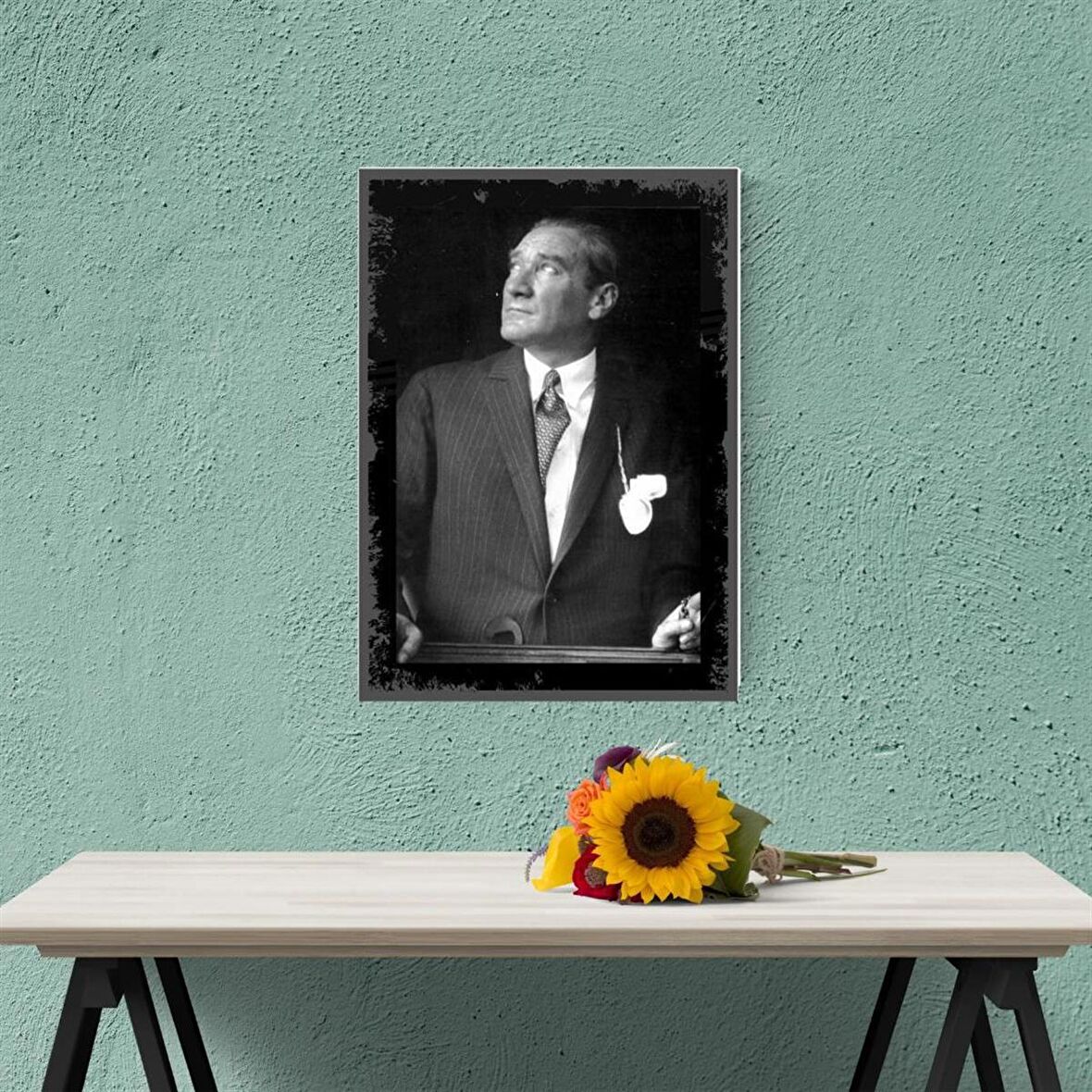 Mustafa Kemal Atatürk Ahşap Retro Vintage Poster