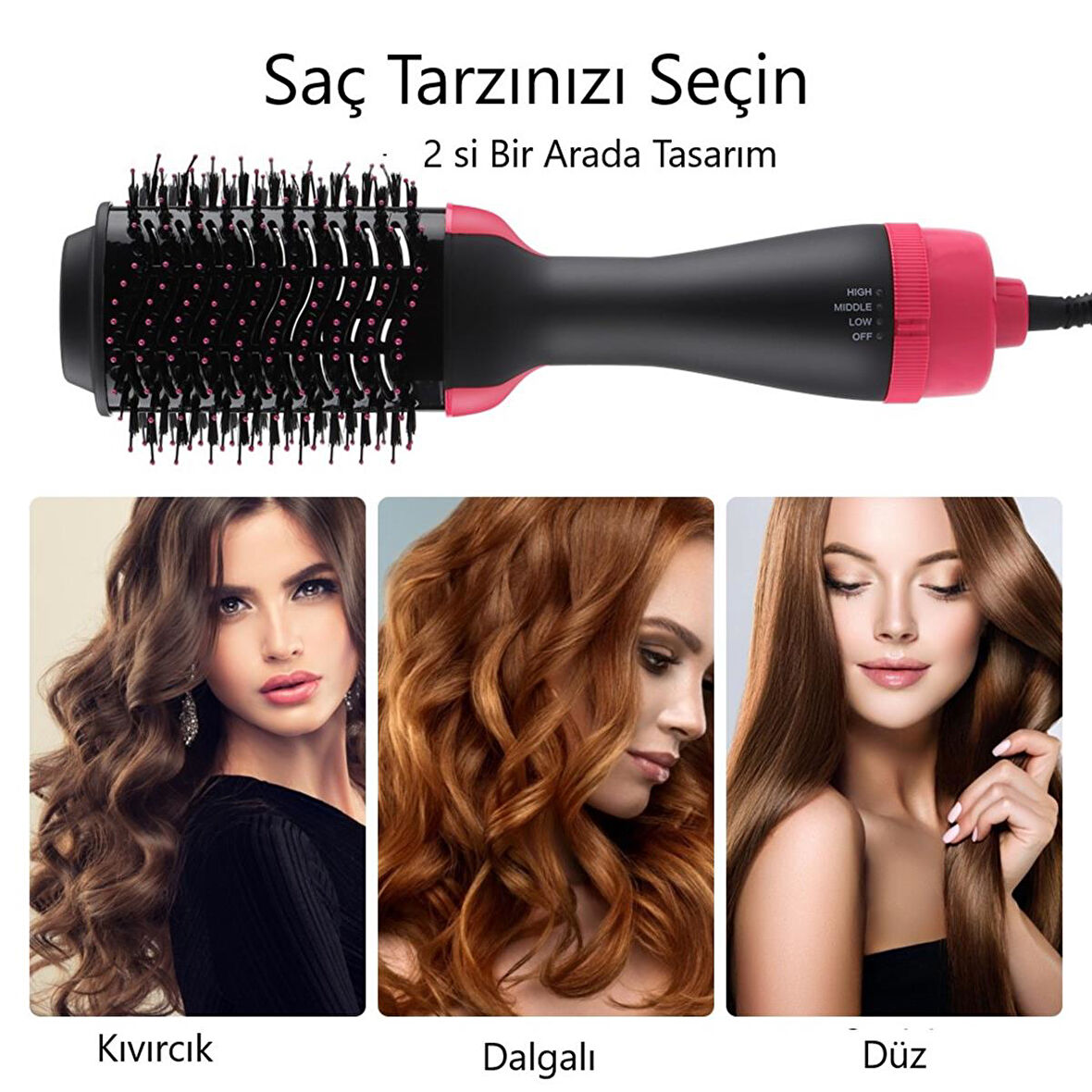 Saç Şekillendirici ve Saç Düzleştirici Fön Tarağı