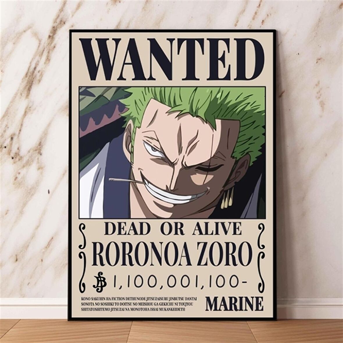 Anime One Piece Roronoa Zoro Aranıyor Wanted Poster-Çerçevesiz