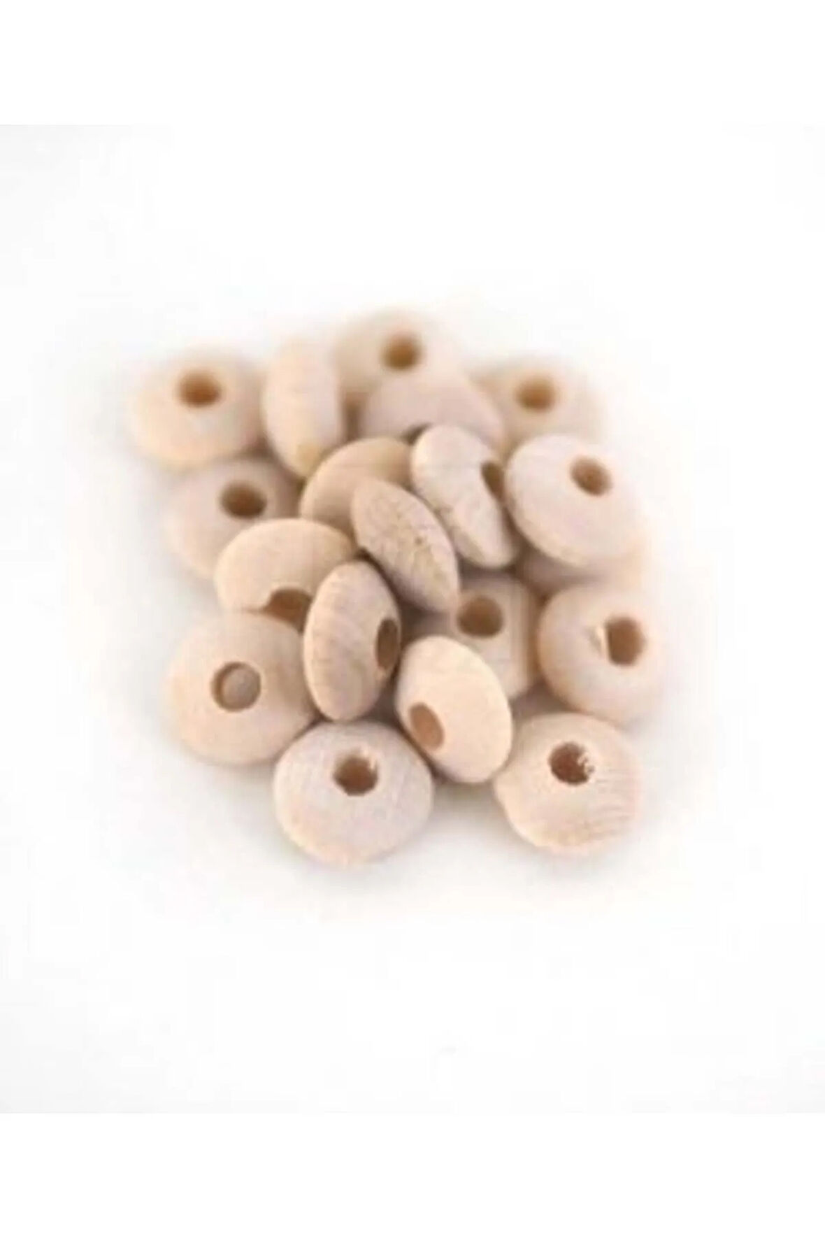 17 mm Yassı Ahşap Boncuk 50 Adet