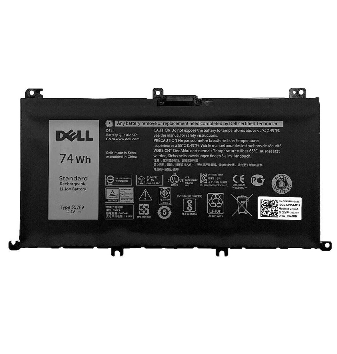 Dell Inspiron P65F001, 357F9 Batarya