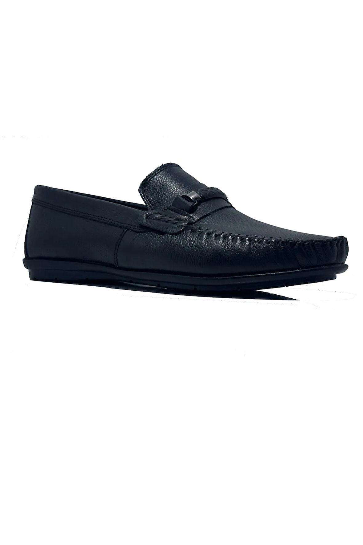 Ayaktarz Golden shoes Siyah Desenli Hakiki Deri Günlük Erkek Loafer Ayakkabı