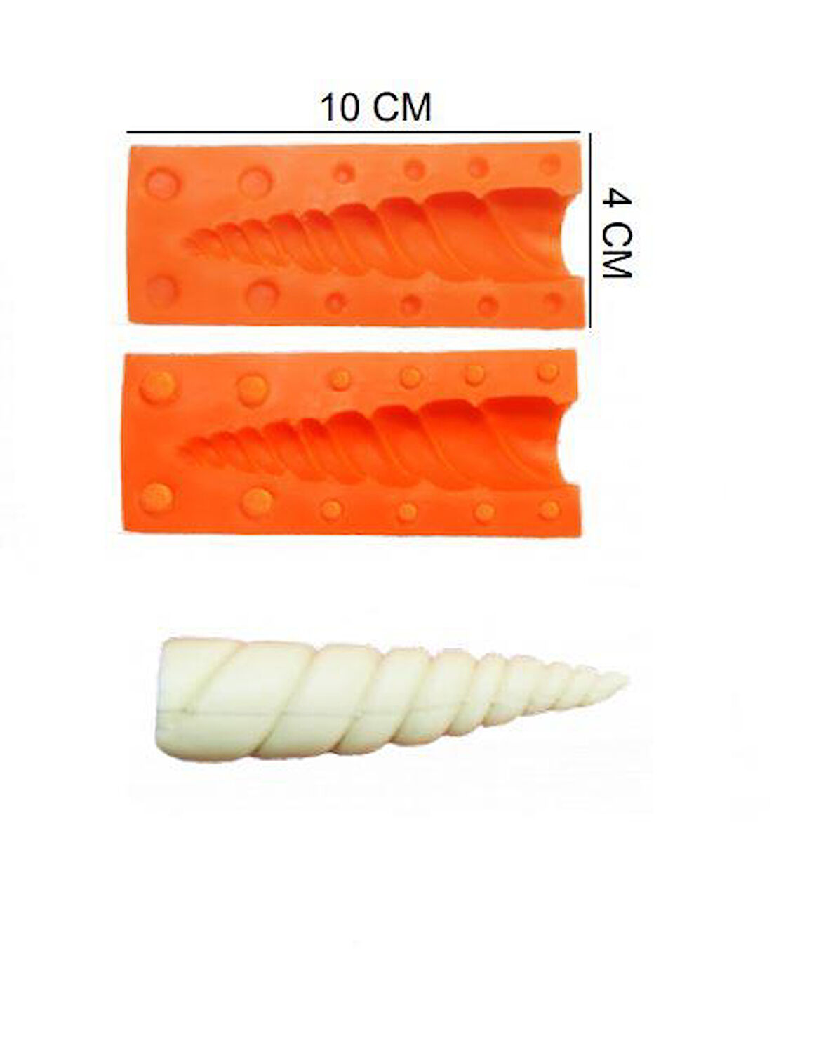 ŞEKER HAMUR KALIBI SİLİKON UNİCORN BOYNUZ 4*10 CM