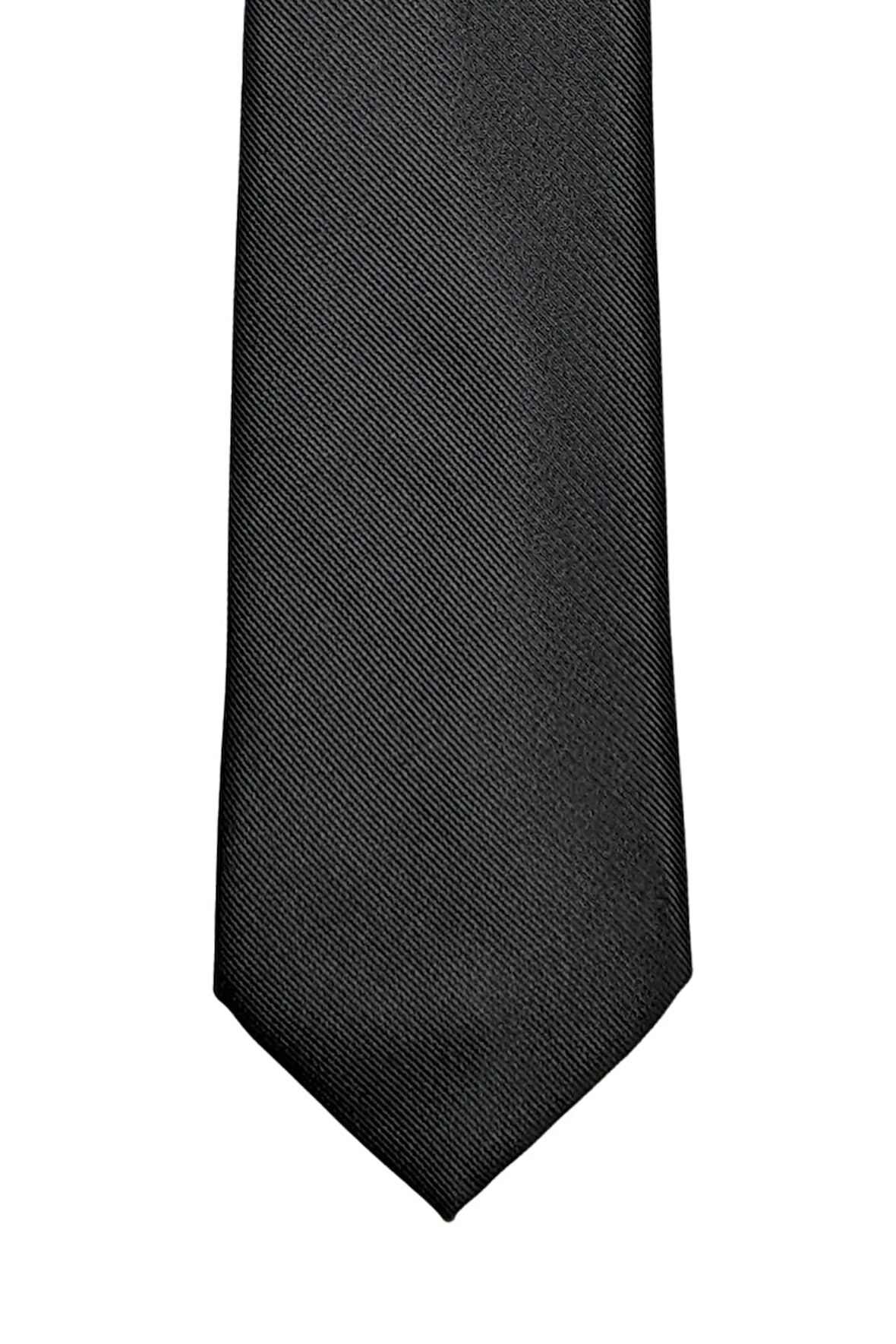 7 Cm Genişliğinde Siyah Çizgili Ince Kravat