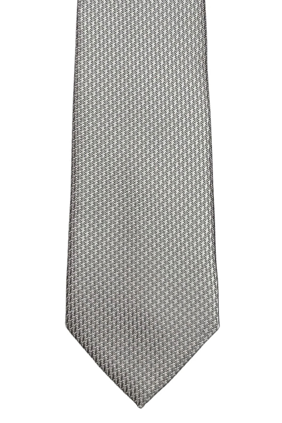 7 Cm Genişliğinde Gri Desenli Ince Kravat