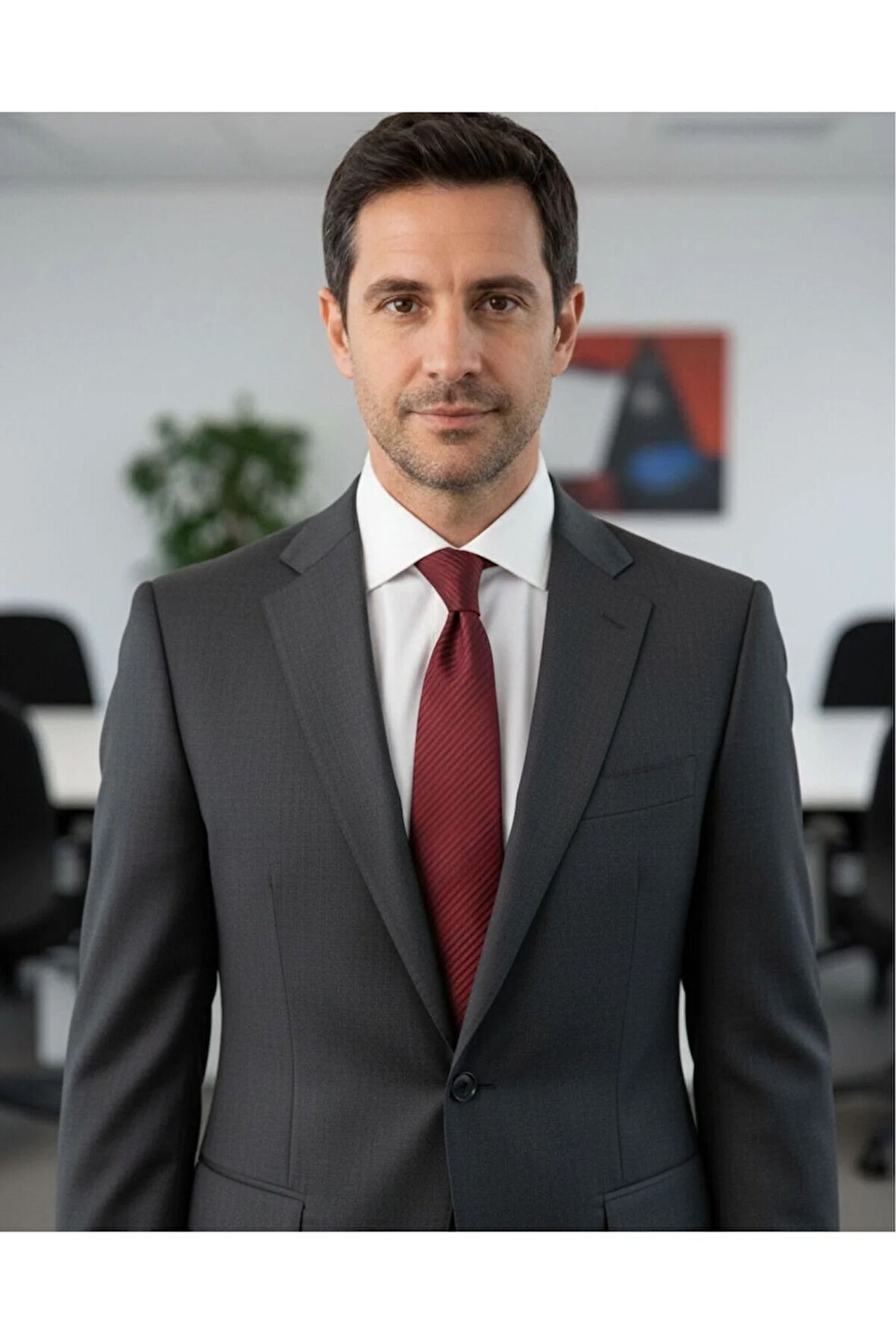 8 Cm Genişliğinde Klasik Bordo Çizgili Erkek Kravat