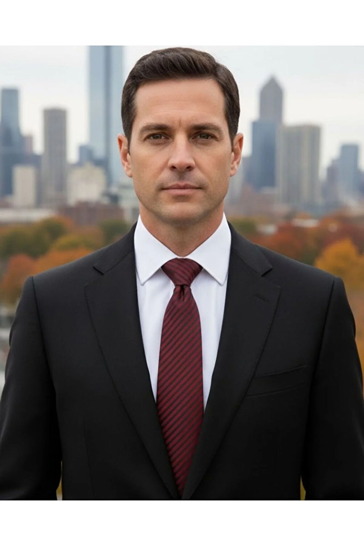 8 Cm Genişliğinde Çizgili Klasik Bordo Kravat