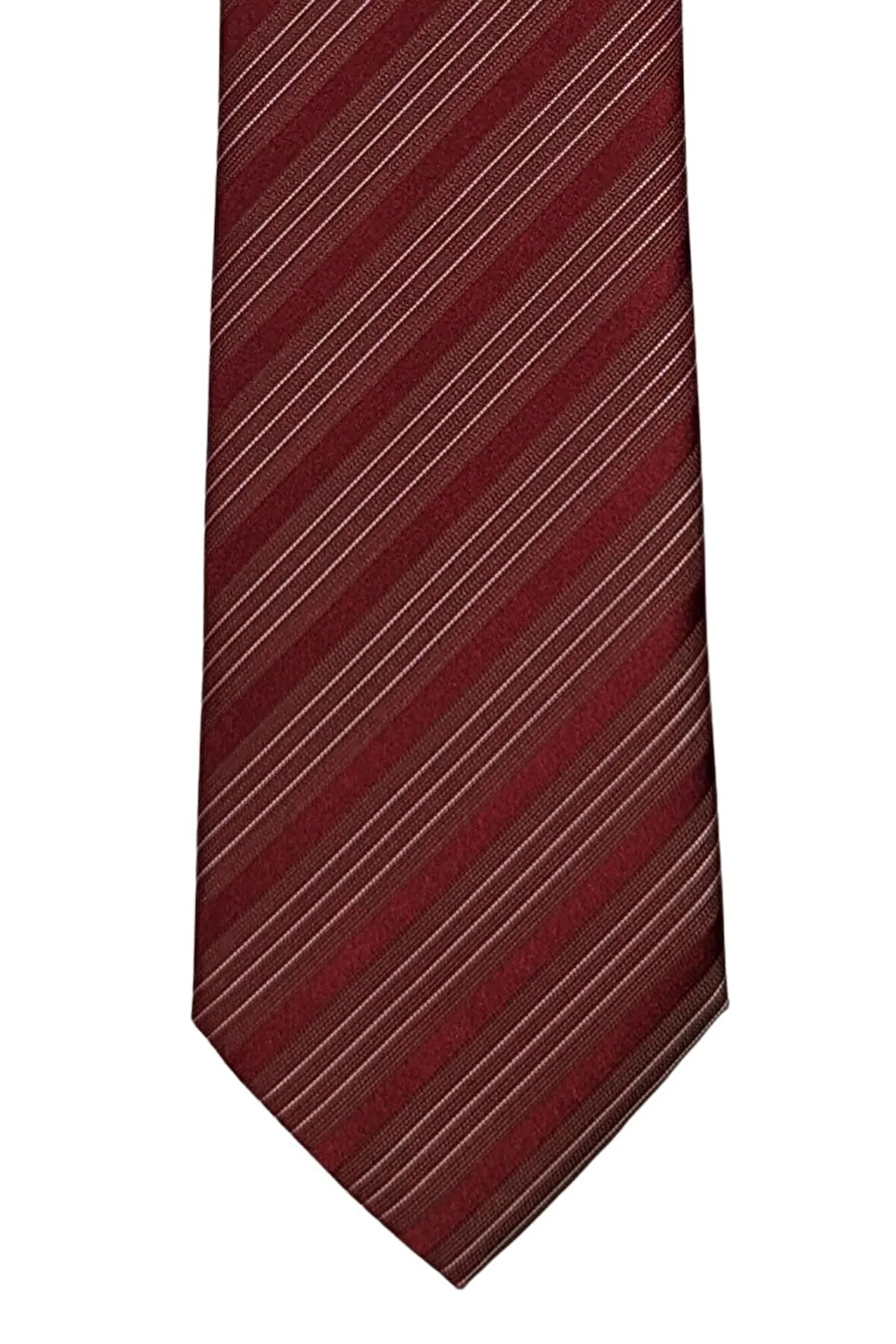 Bordo Çizgili Klasik Kravat