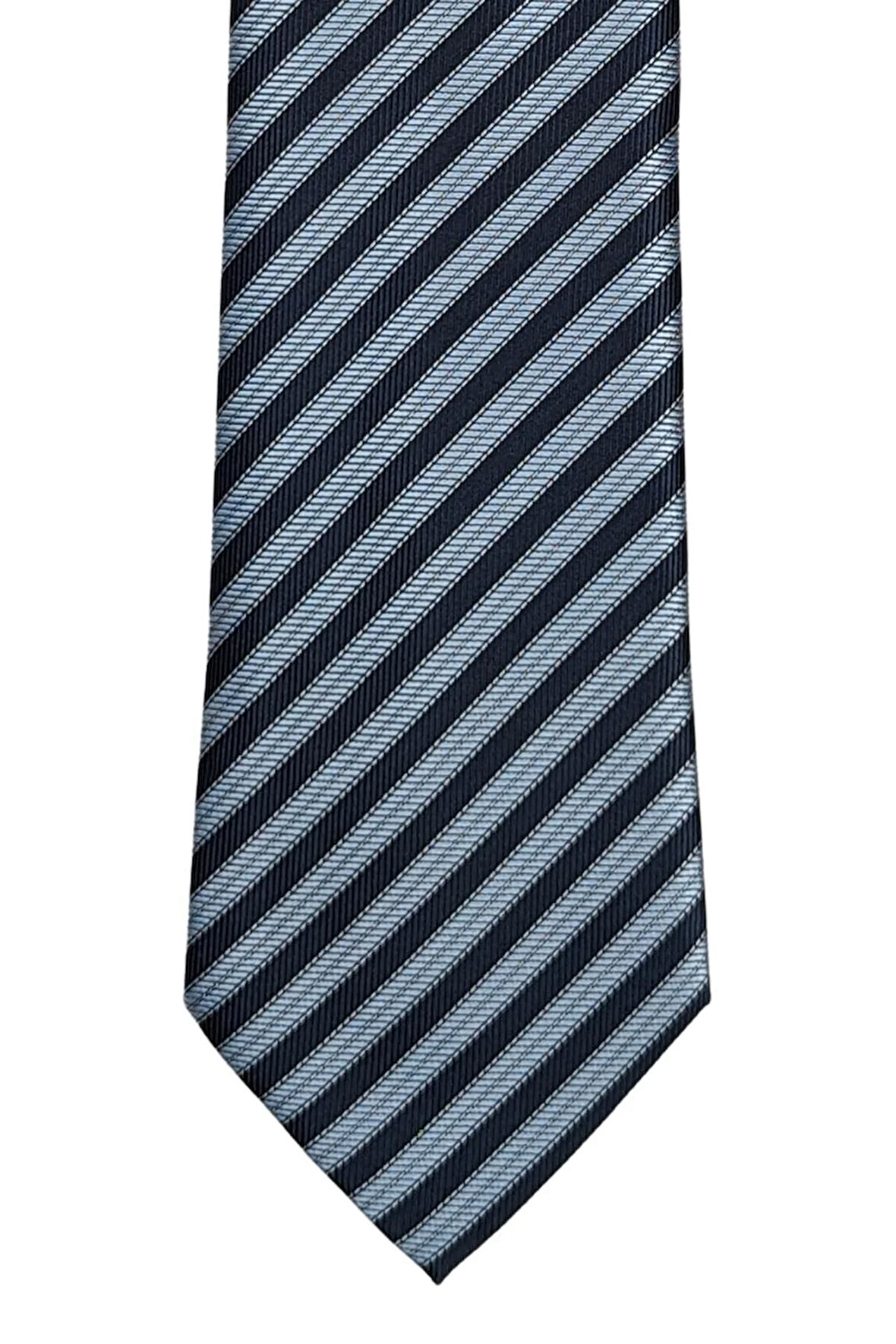 Mavi Çizgili Klasik Kravat