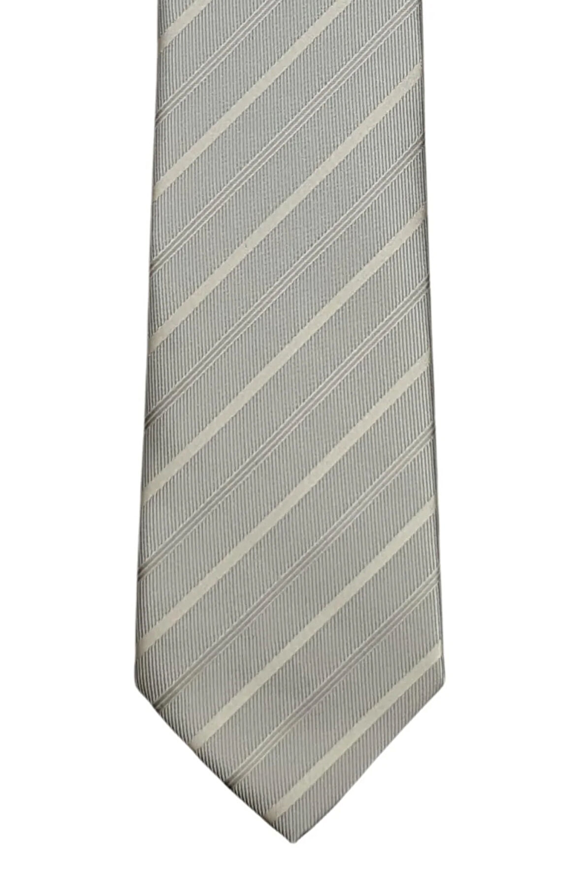 Çizgili 7 Cm Genişliğinde Ince Kravat