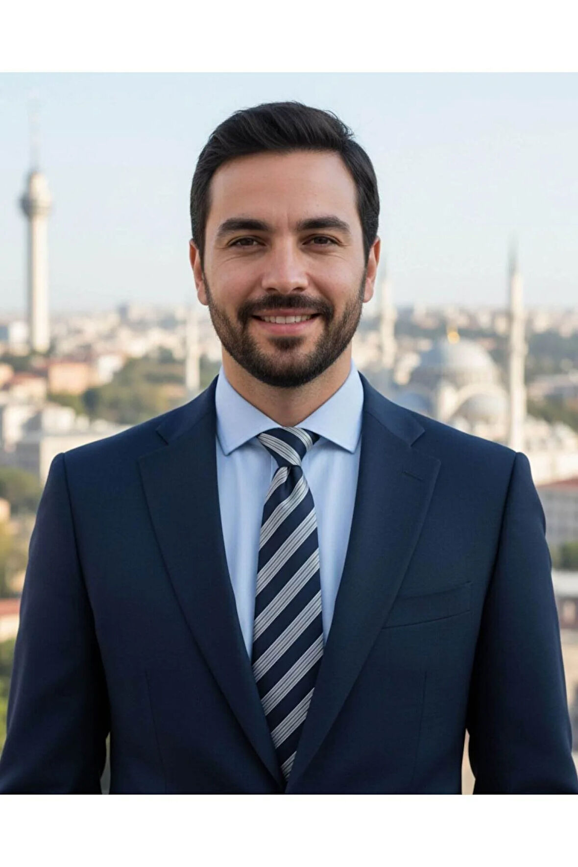 Gri Lacivert Çizgili 8 Cm Genişliğinde Klasik Kravat