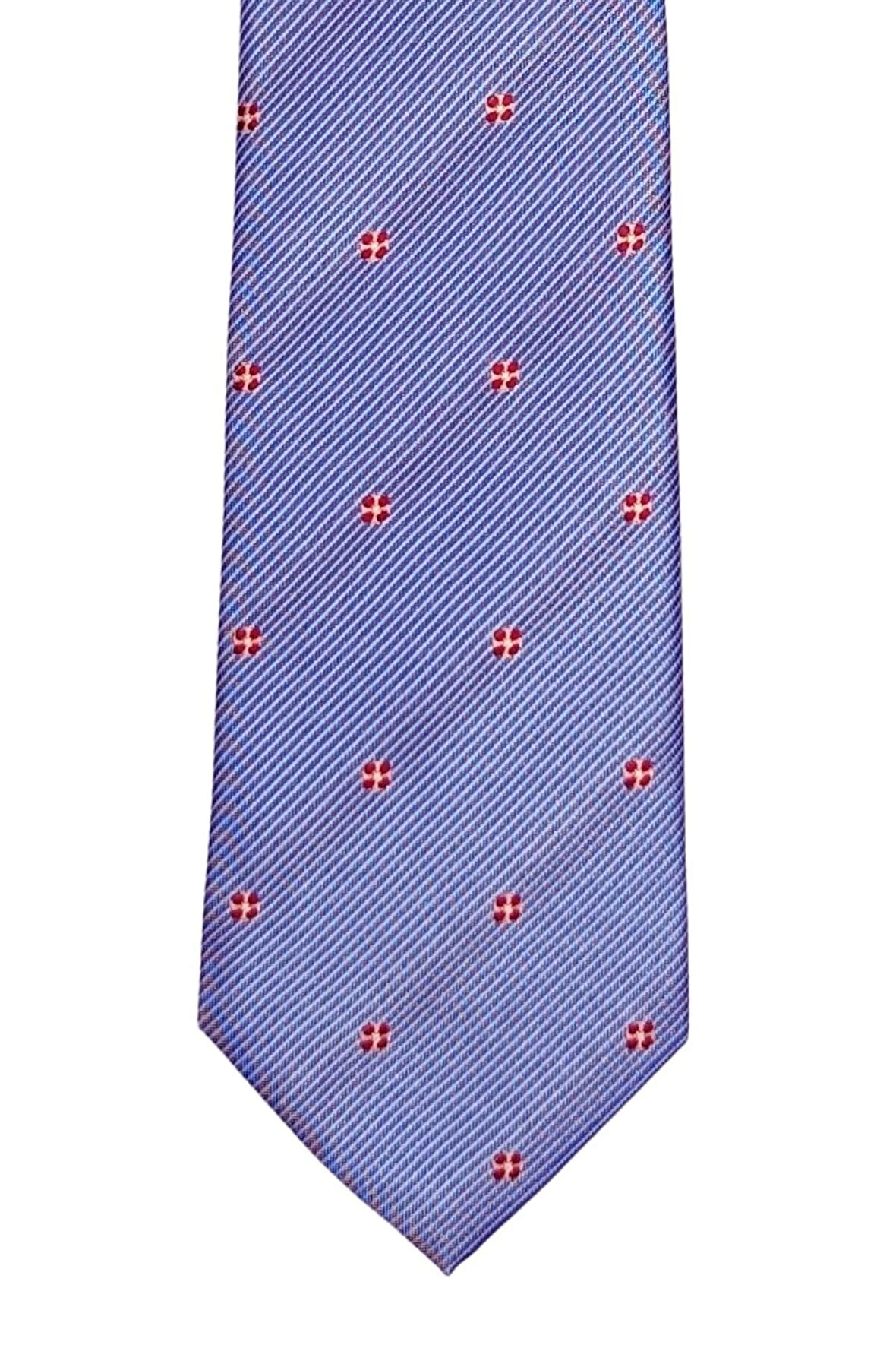 7 Cm Genişliğinde Mavi Desenli Ince Kravat