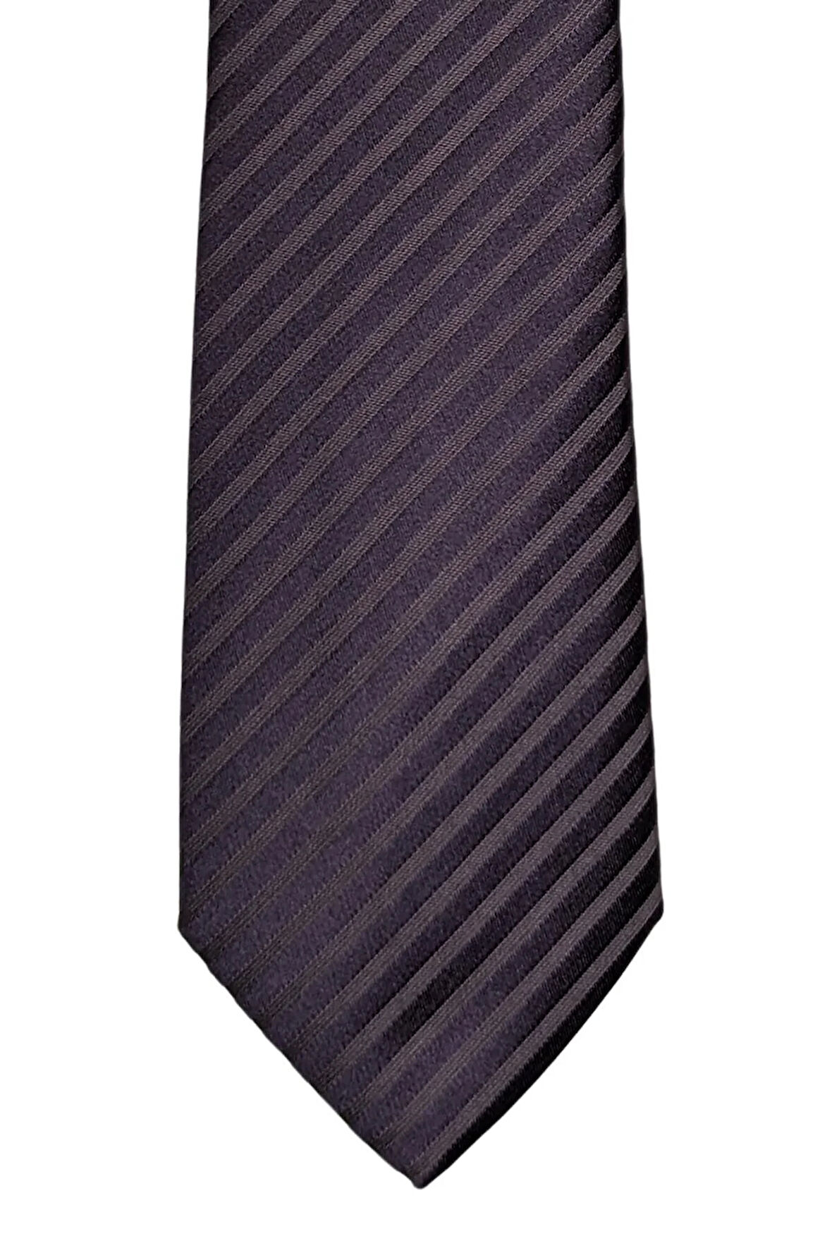 İnce Çizgili Mor Renkli 8 Cm Genişliğinde Klasik Kravat