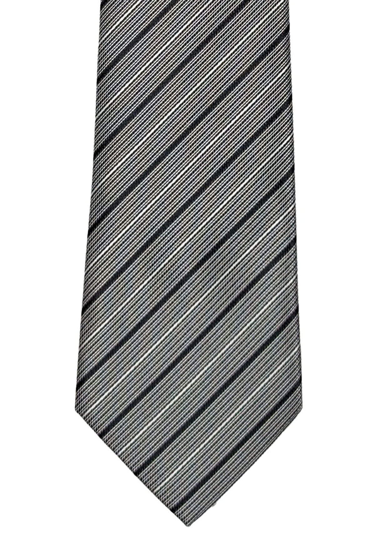 Gri Çizgili Klasik Kravat