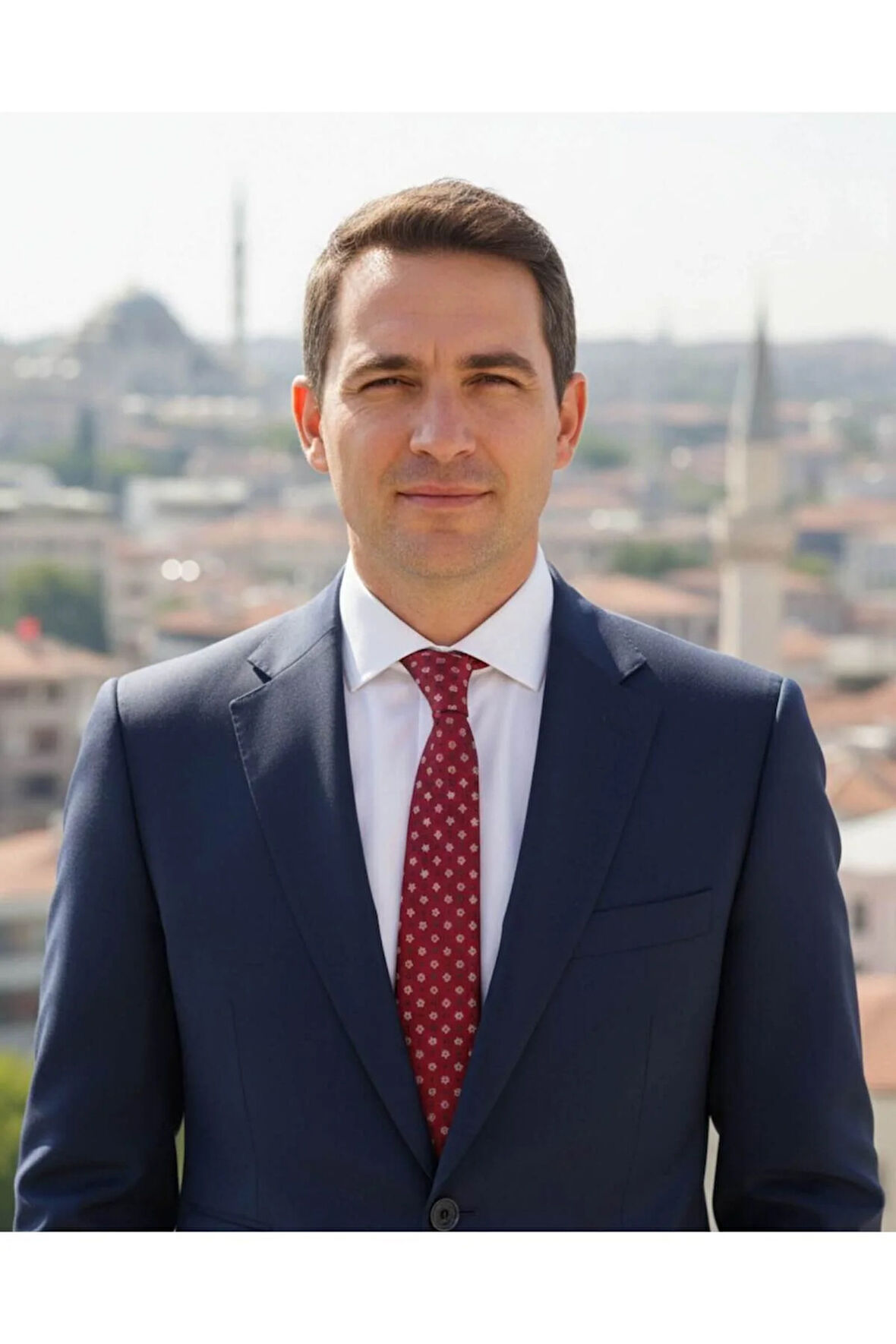 Çiçek Desenli 8 Cm Genişliğinde Kırmızı Kravat