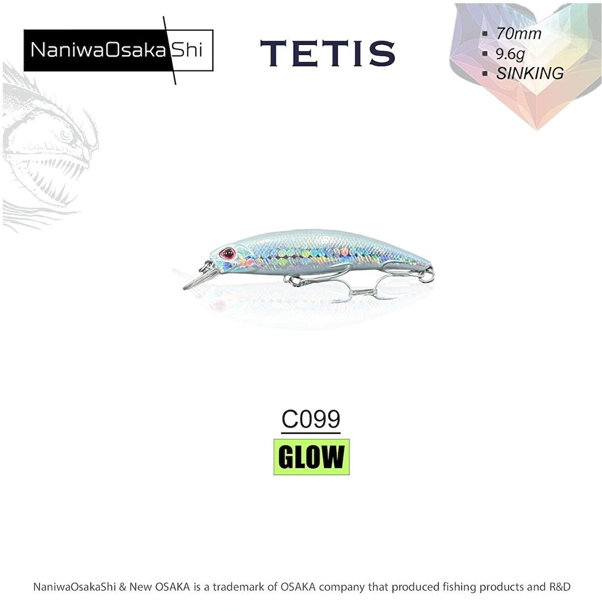 NANIWAOSAKASHI TETIS 70MM 9.6G SINKING C099