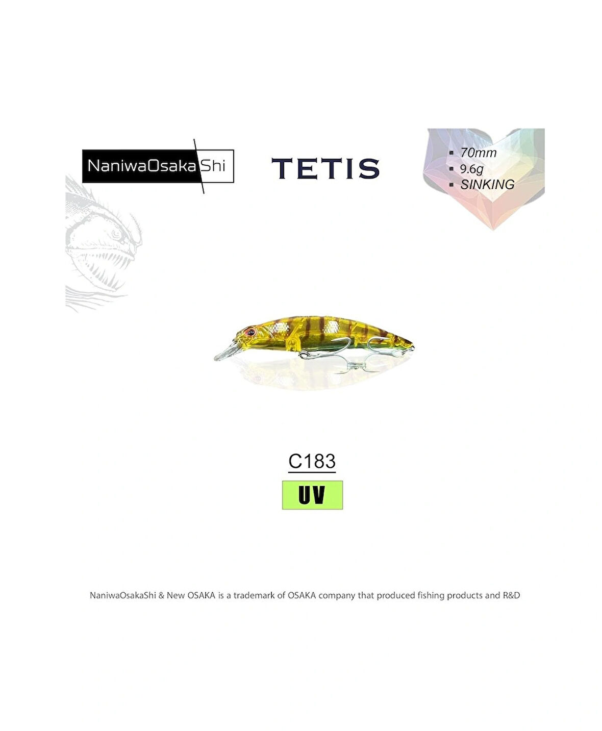 NANIWAOSAKASHI TETIS 70MM 9.6G SINKING C183