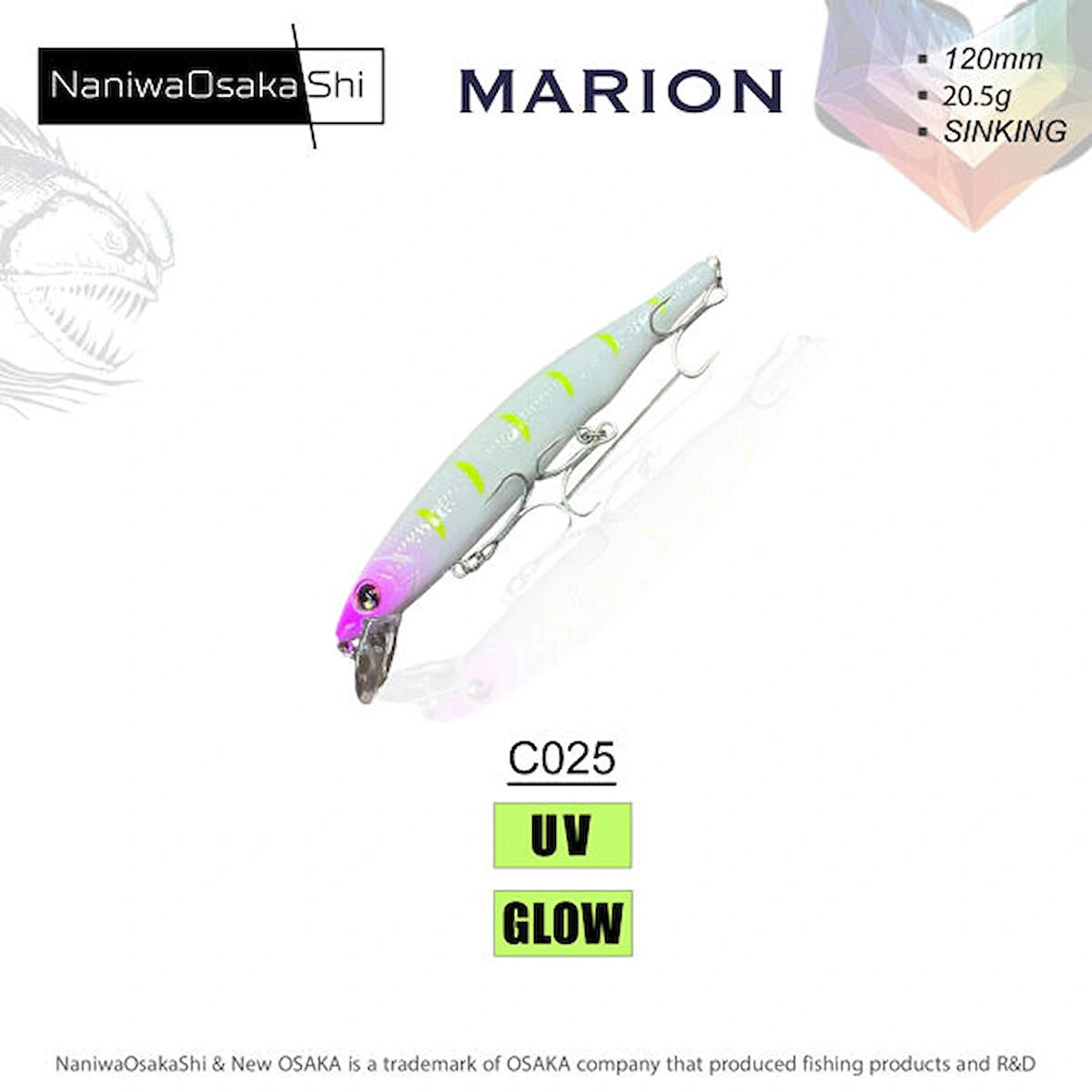 NANIWAOSAKASHI MARION 120MM 20,5GR SINKING C025 SAHTE BALIK